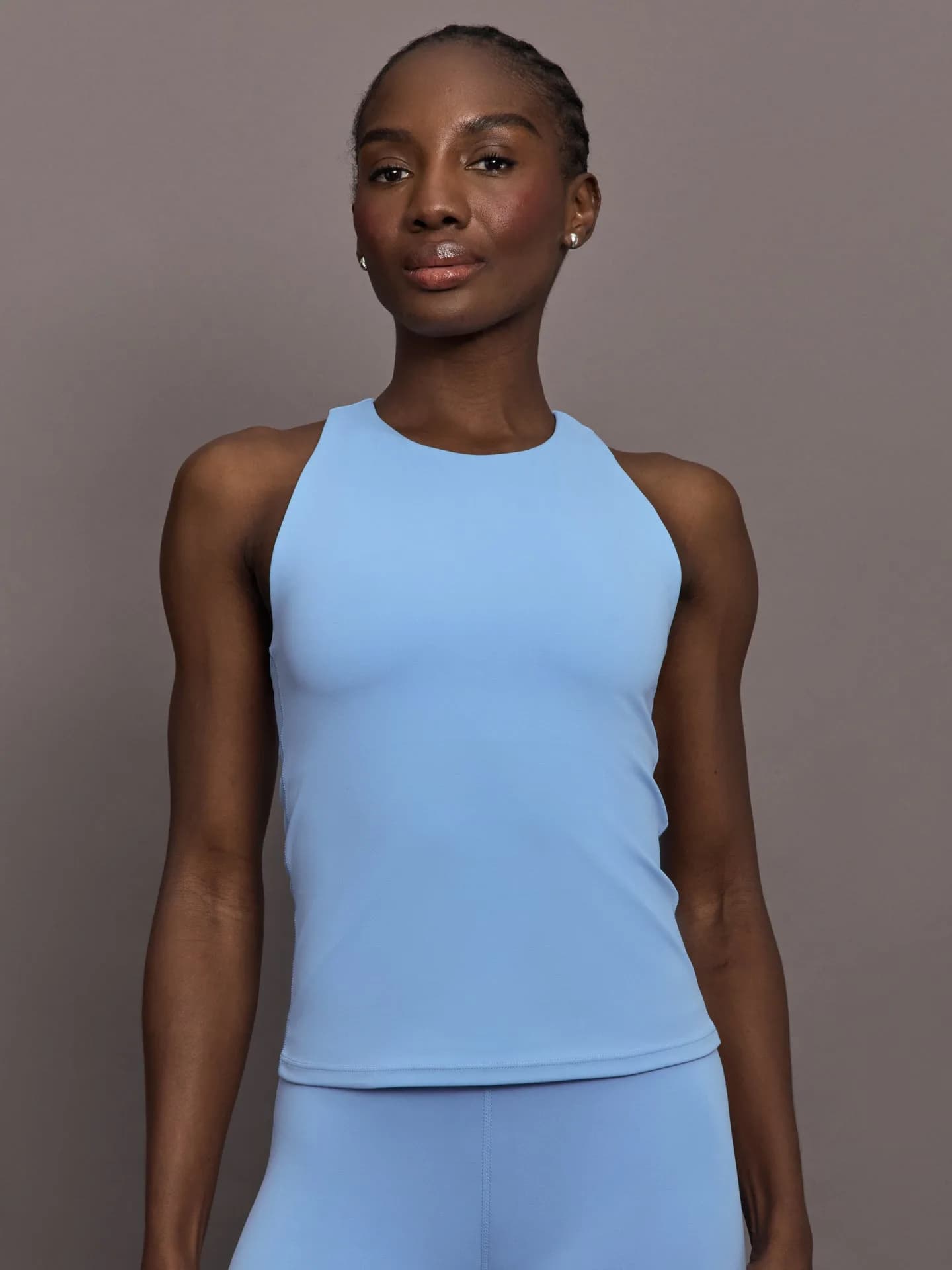 Racer High Neck Active Tank in Diamond Compression