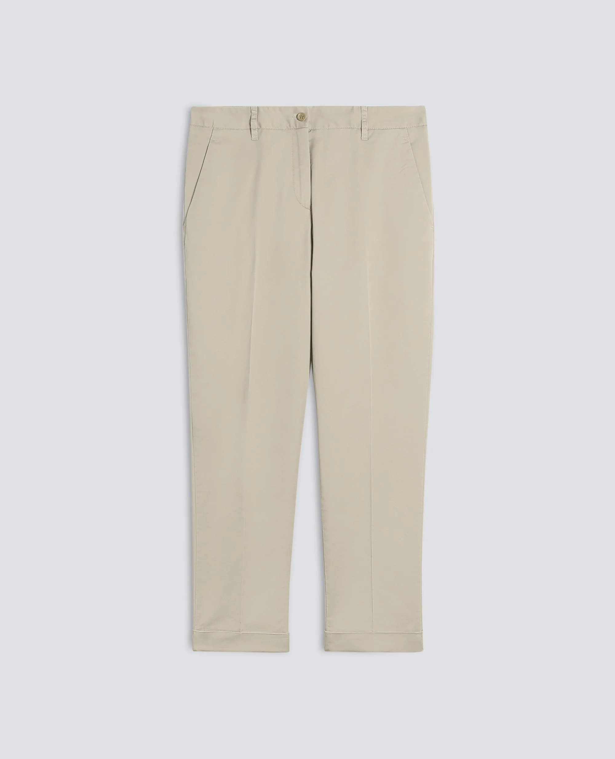 Pantalone in Twill Di Cotone Stretch