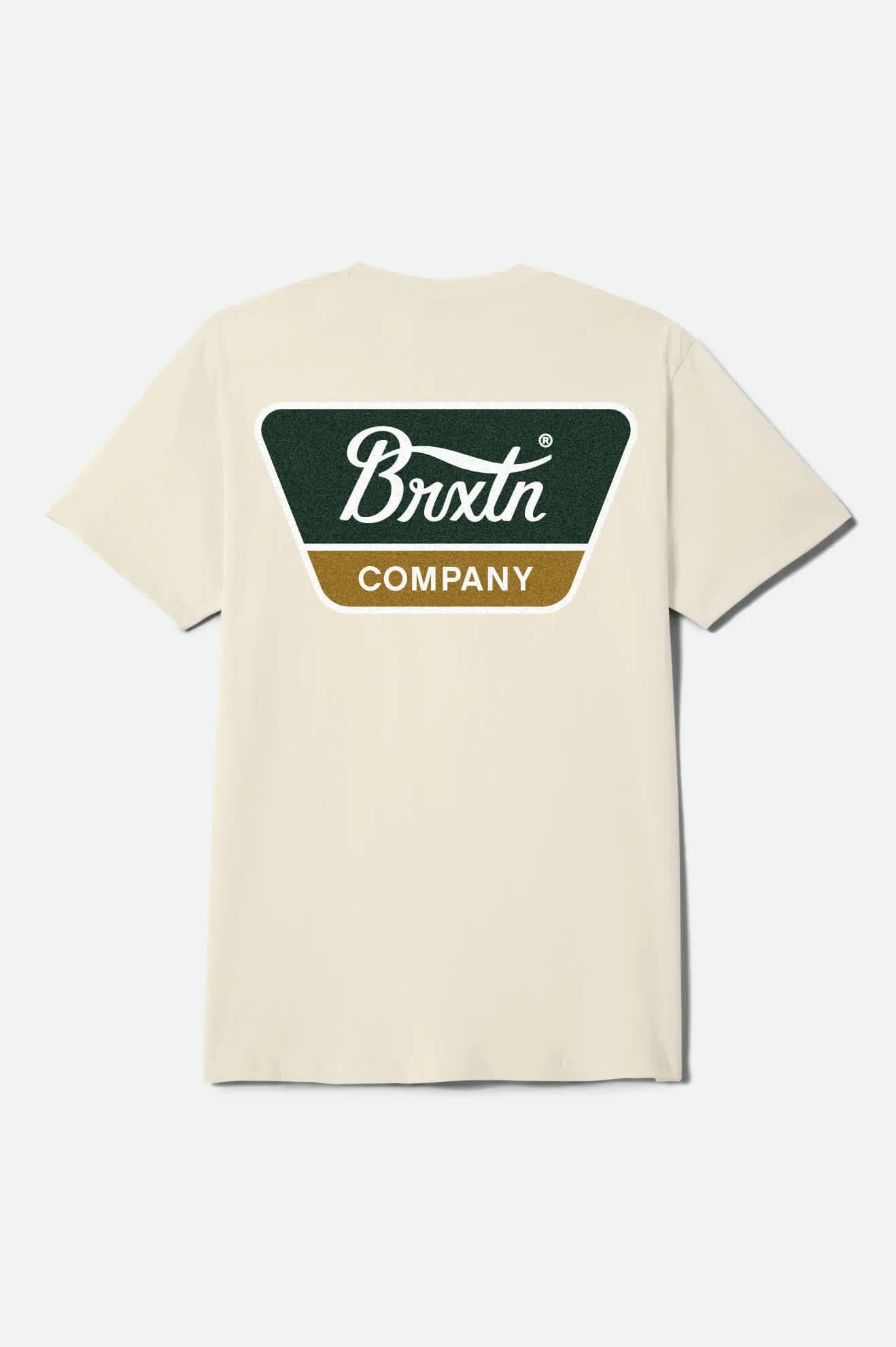 Linwood Short Sleeve Standard T-shirt - Cream/dark Green/metal Bronze