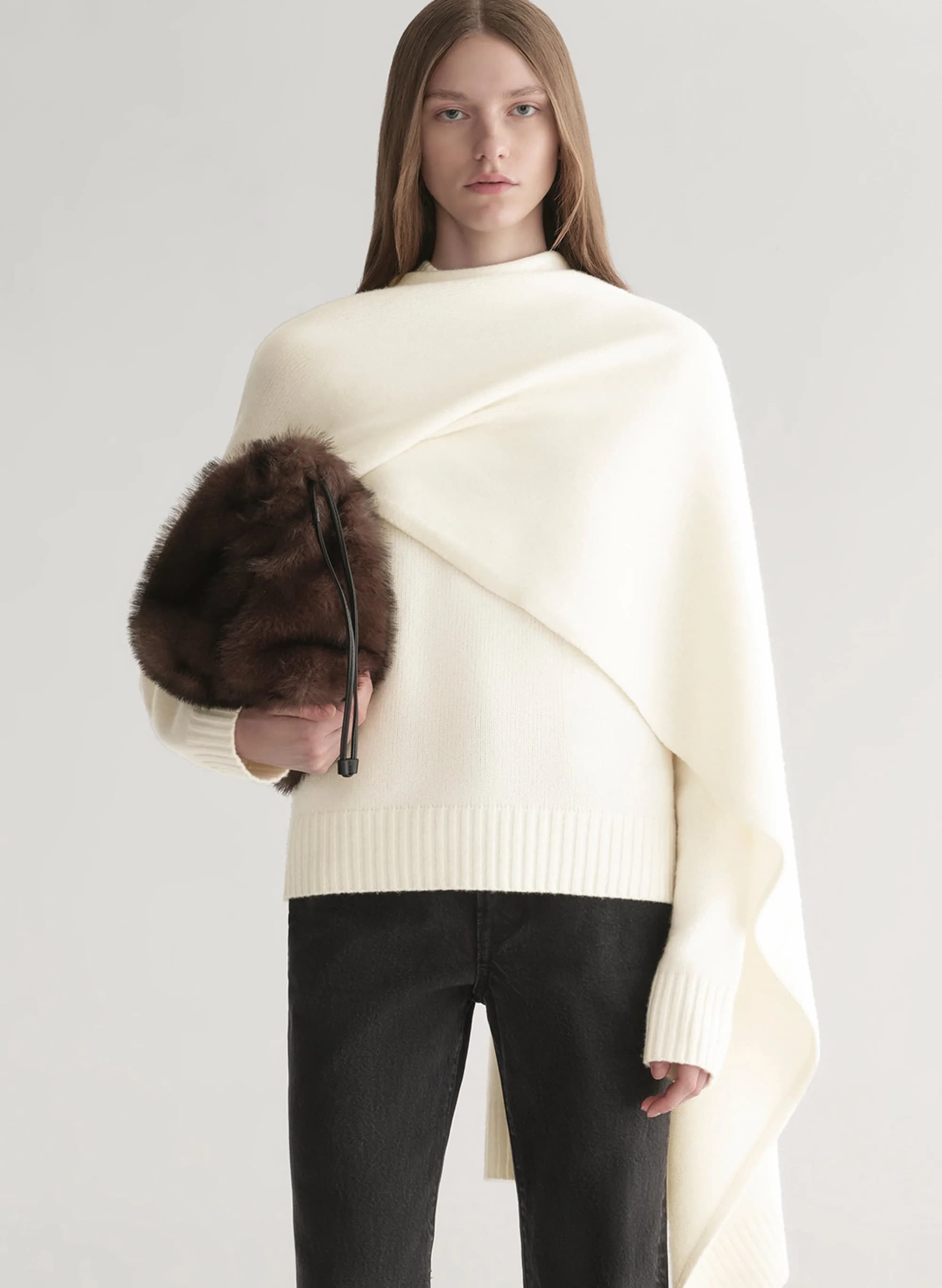 Davin Draped Wool Sweater