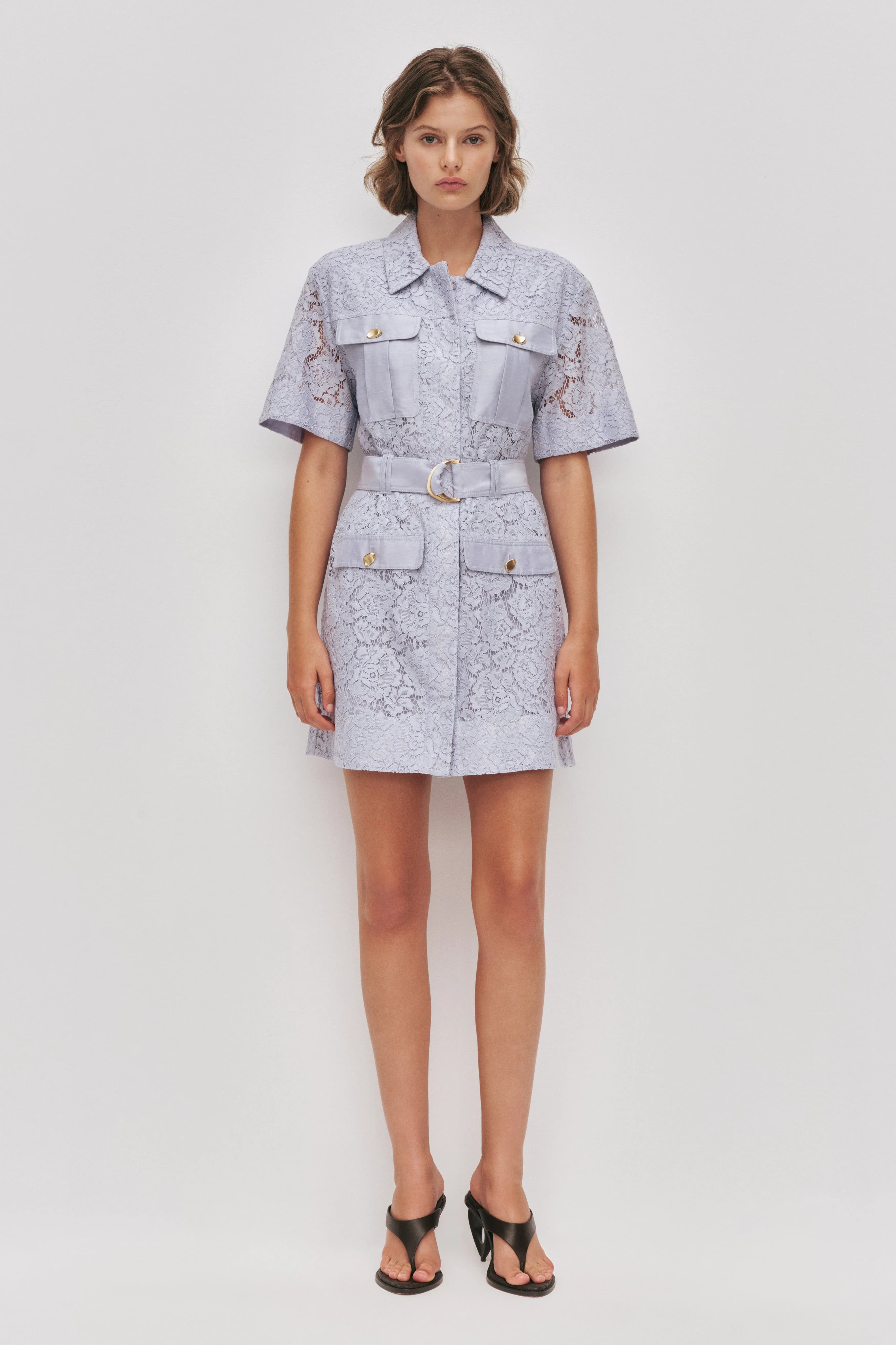 Mystic Lace Mini Shirt Dress