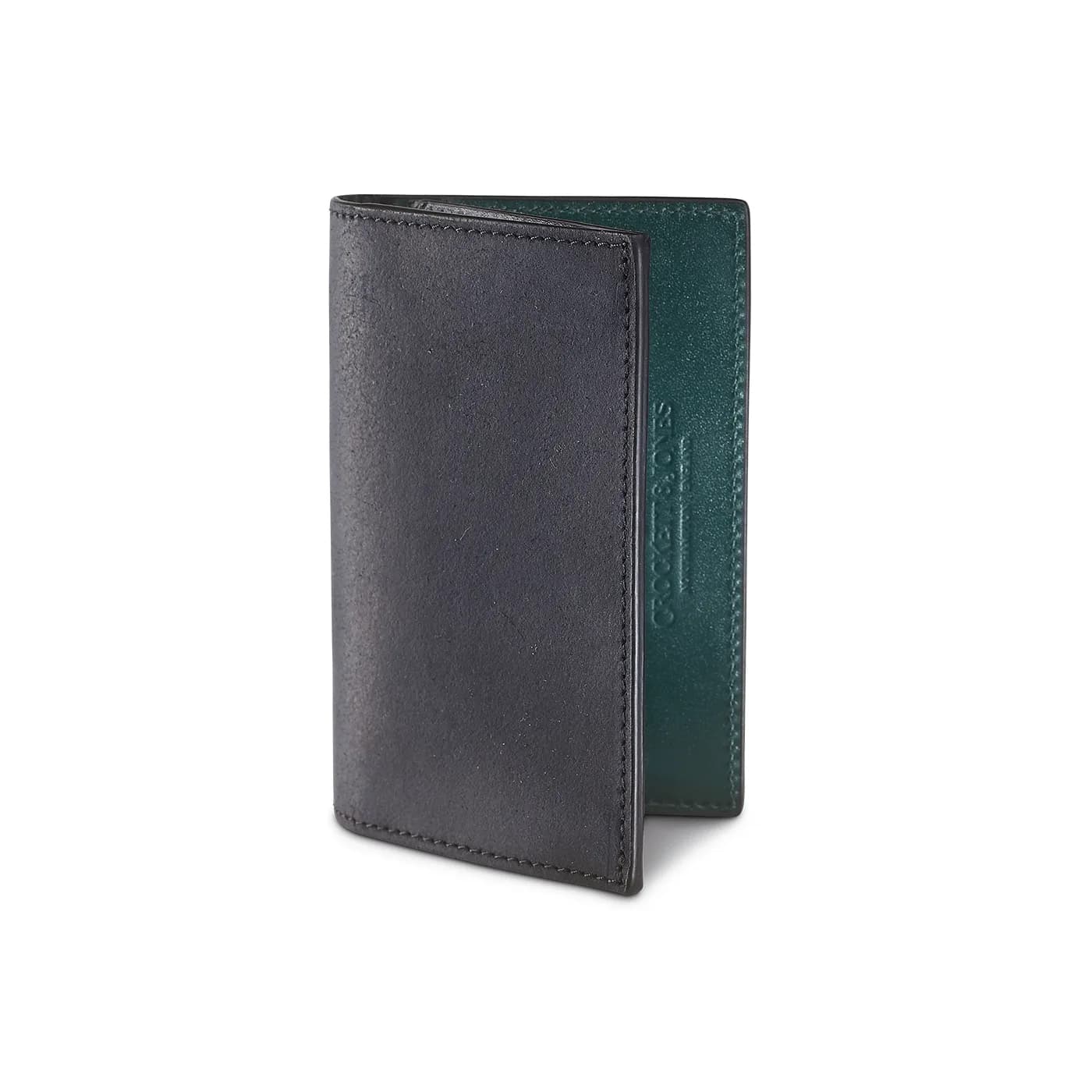 Folded Card Case Black Rough-out Suede