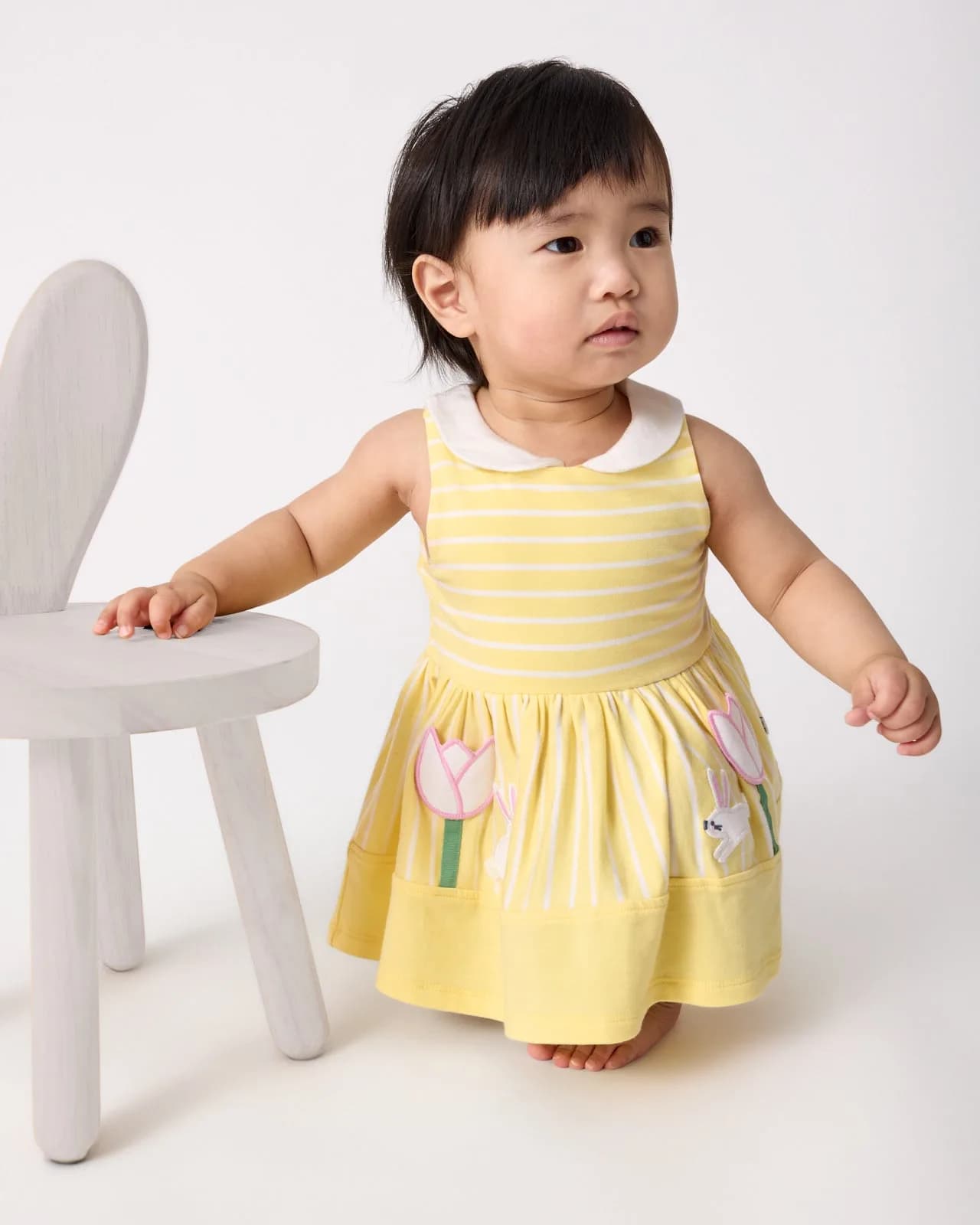 Sunny Tulip Collar Skater Dress with Bloomer