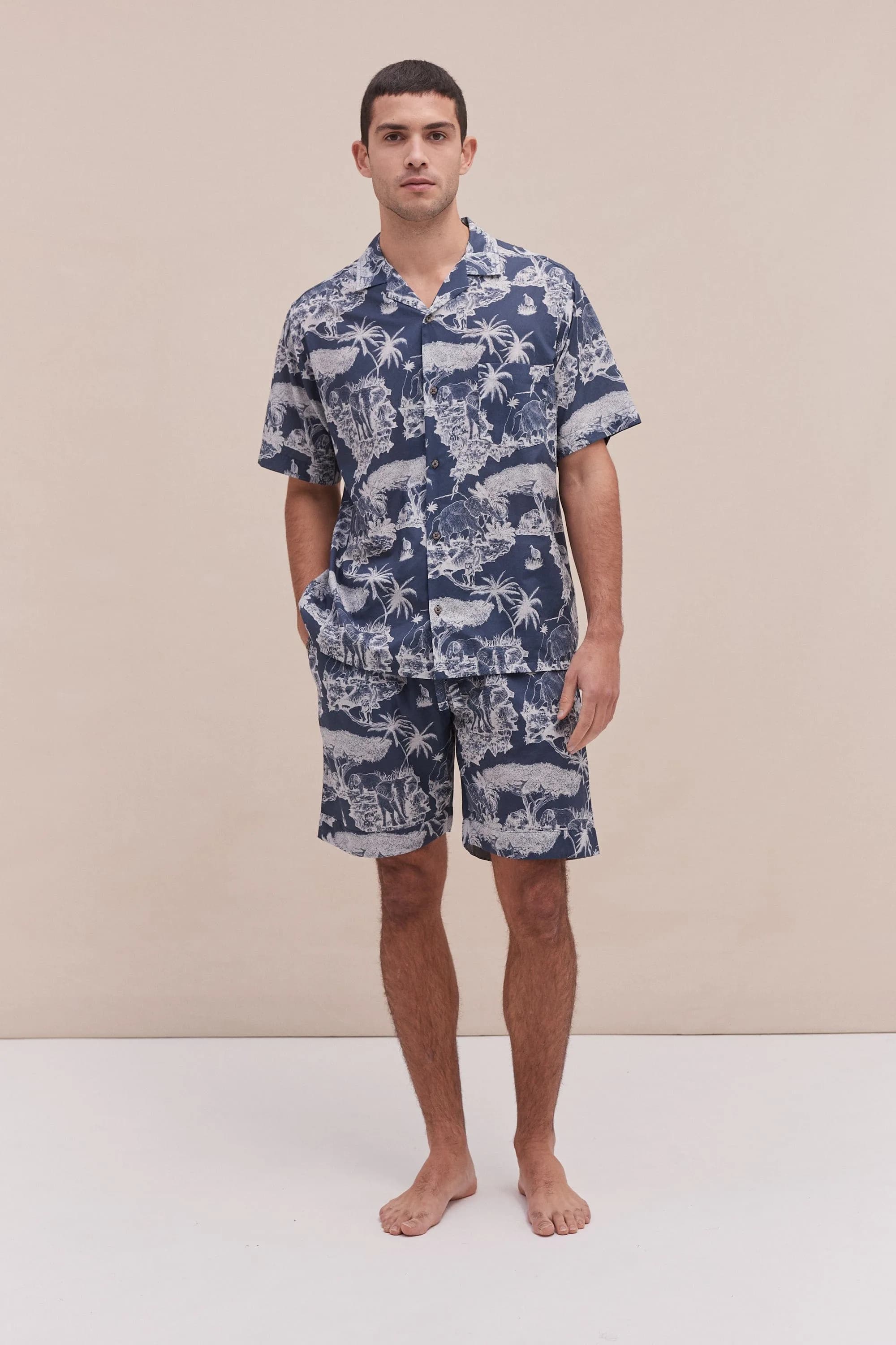 Men’s Cuban Pyjama Set Loxodonta Print