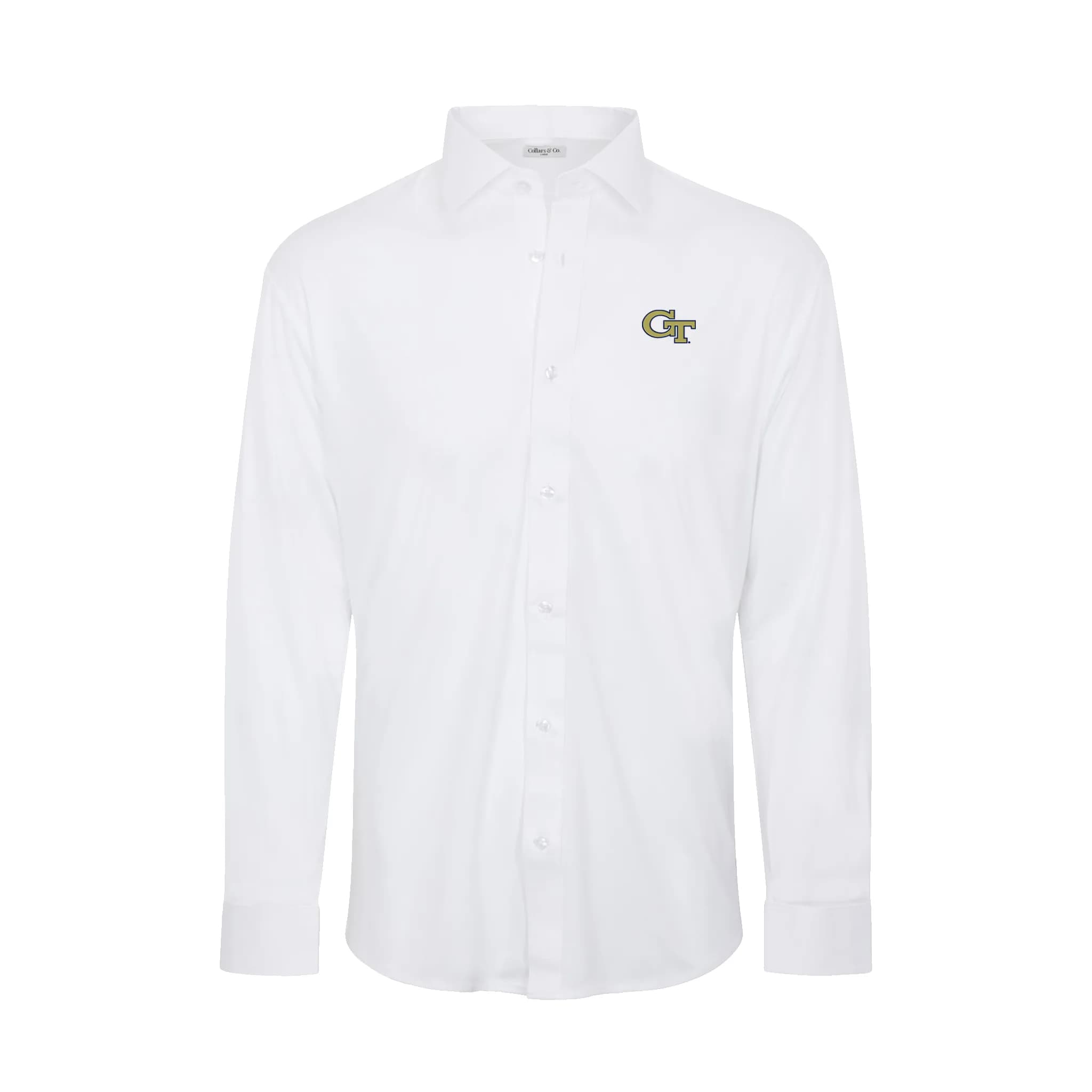 Georgia Tech Quattro Flex Dress Shirt with Semi-Spread Collar