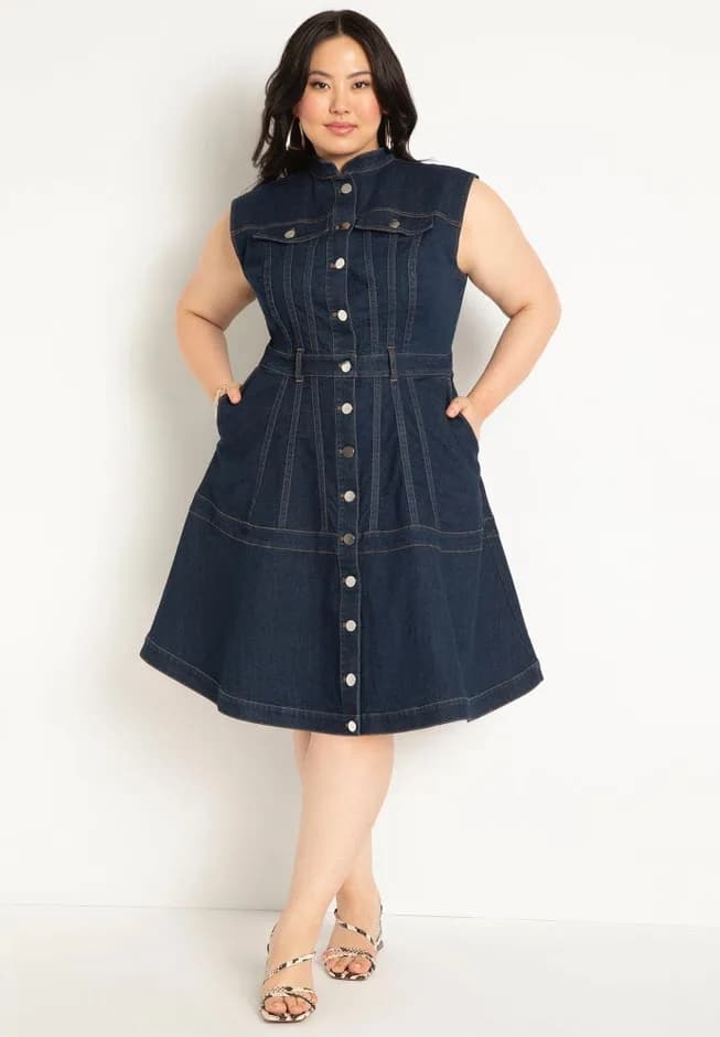 Fit & Flare Denim Dress