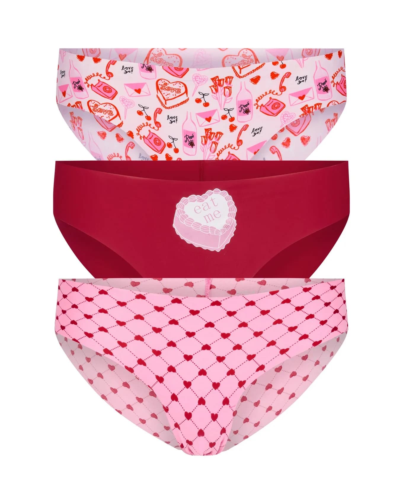 Mabel Invisible Pack Hipster Heart Red (Pack of 3)