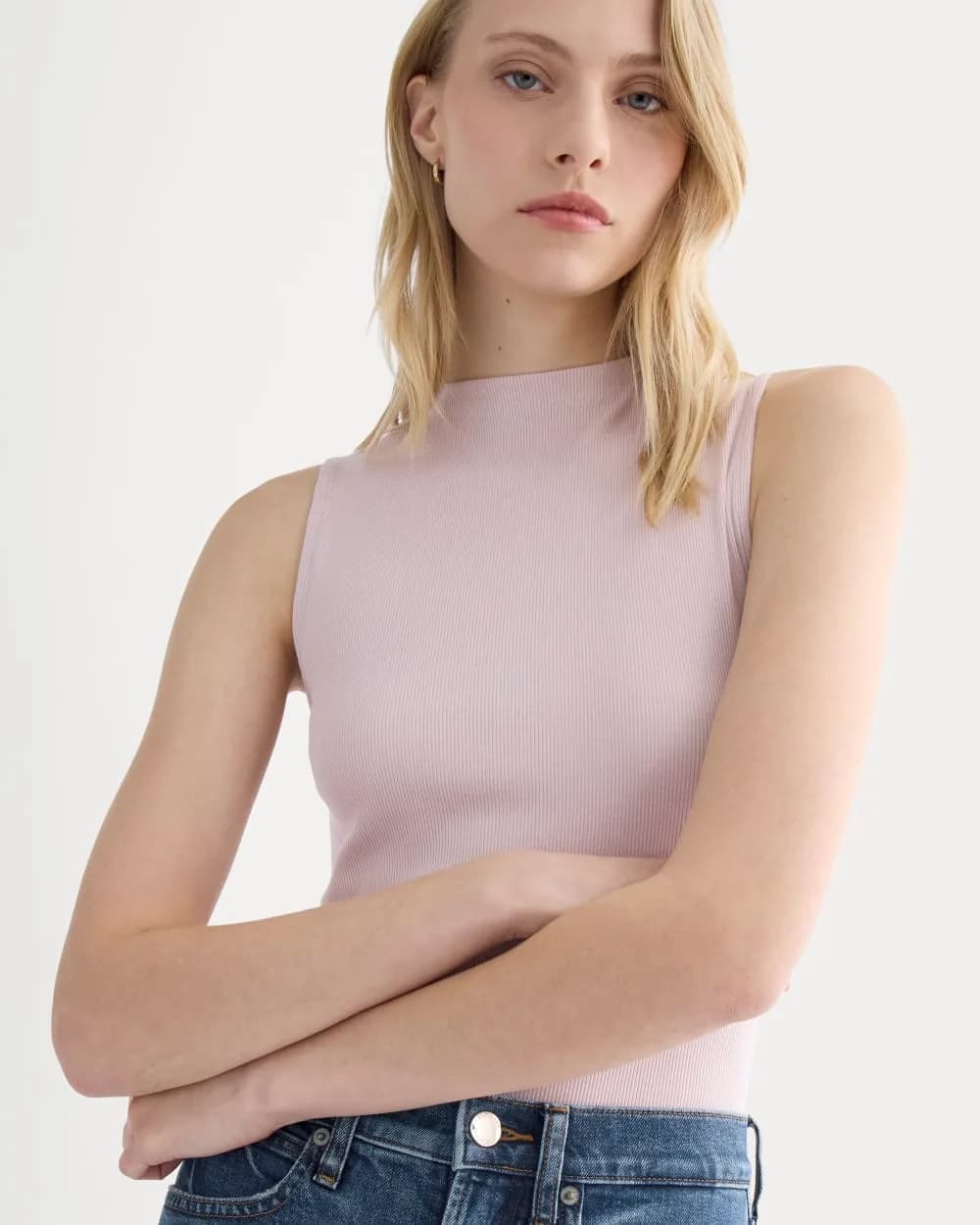 The Luxe Rib Funnel-Neck Tank | Burnished Lilac