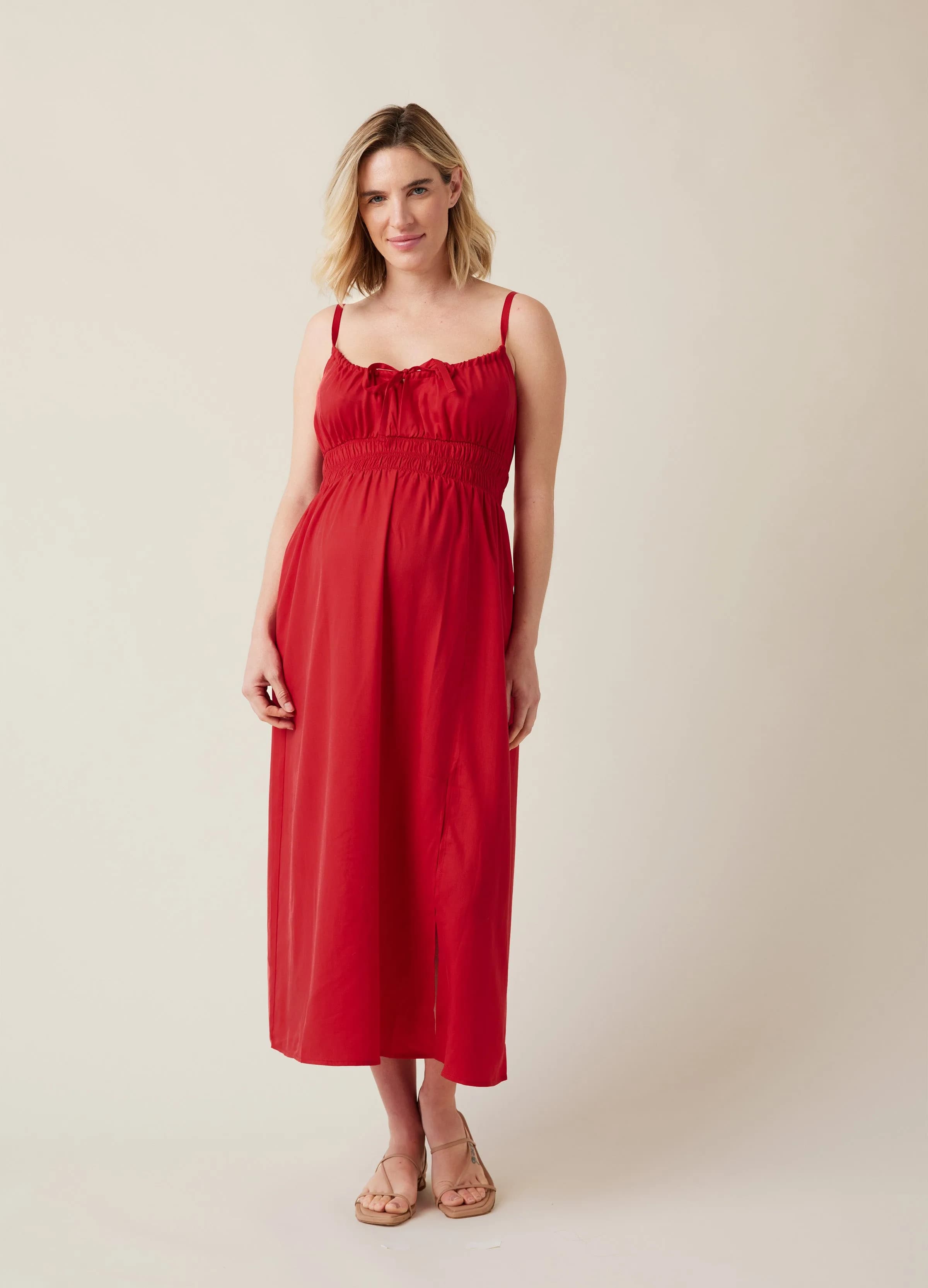 The Amalfi Maternity Midi Strappy Dress