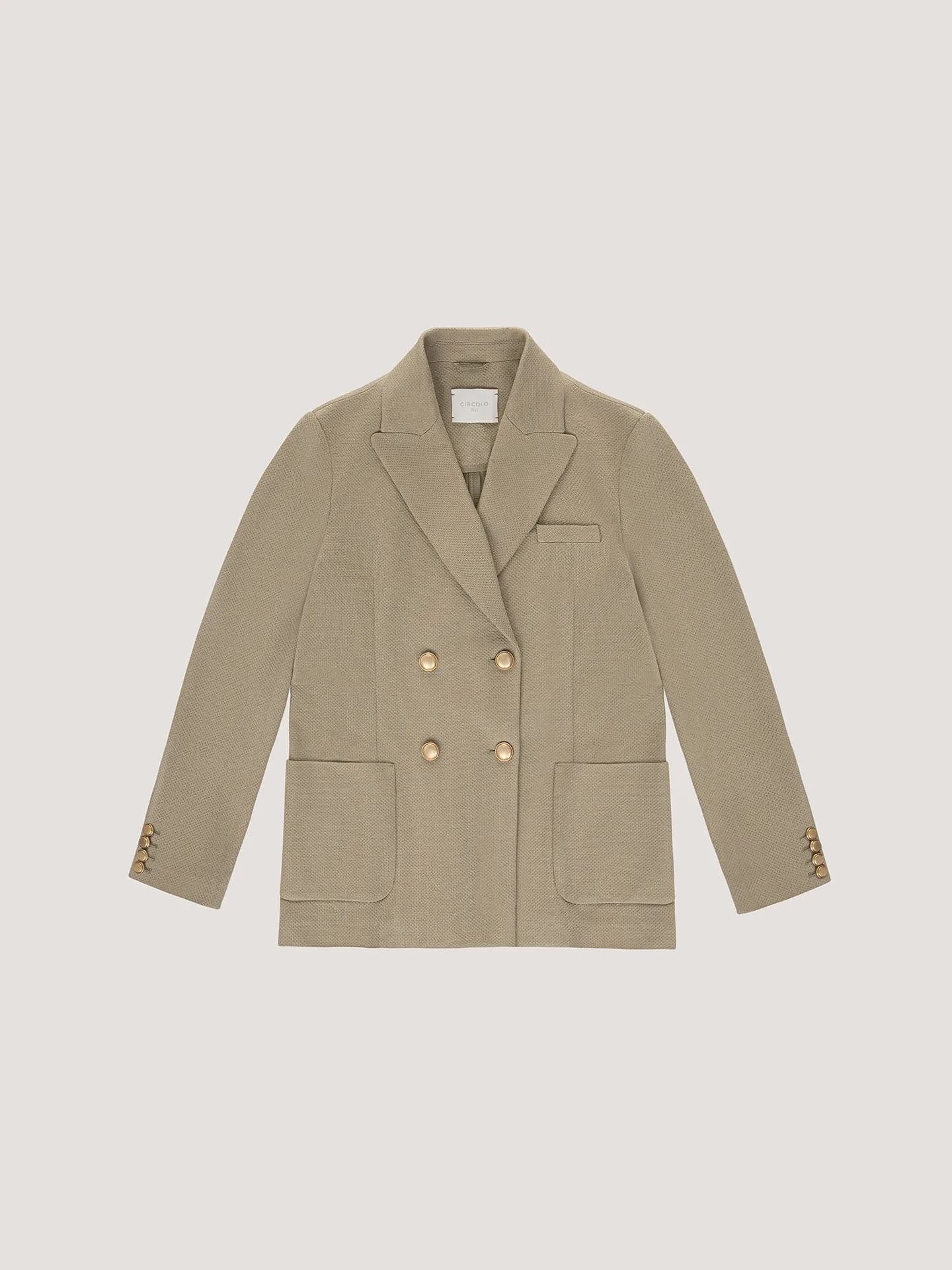Giacca Doppiopetto Fabric Weft Lino