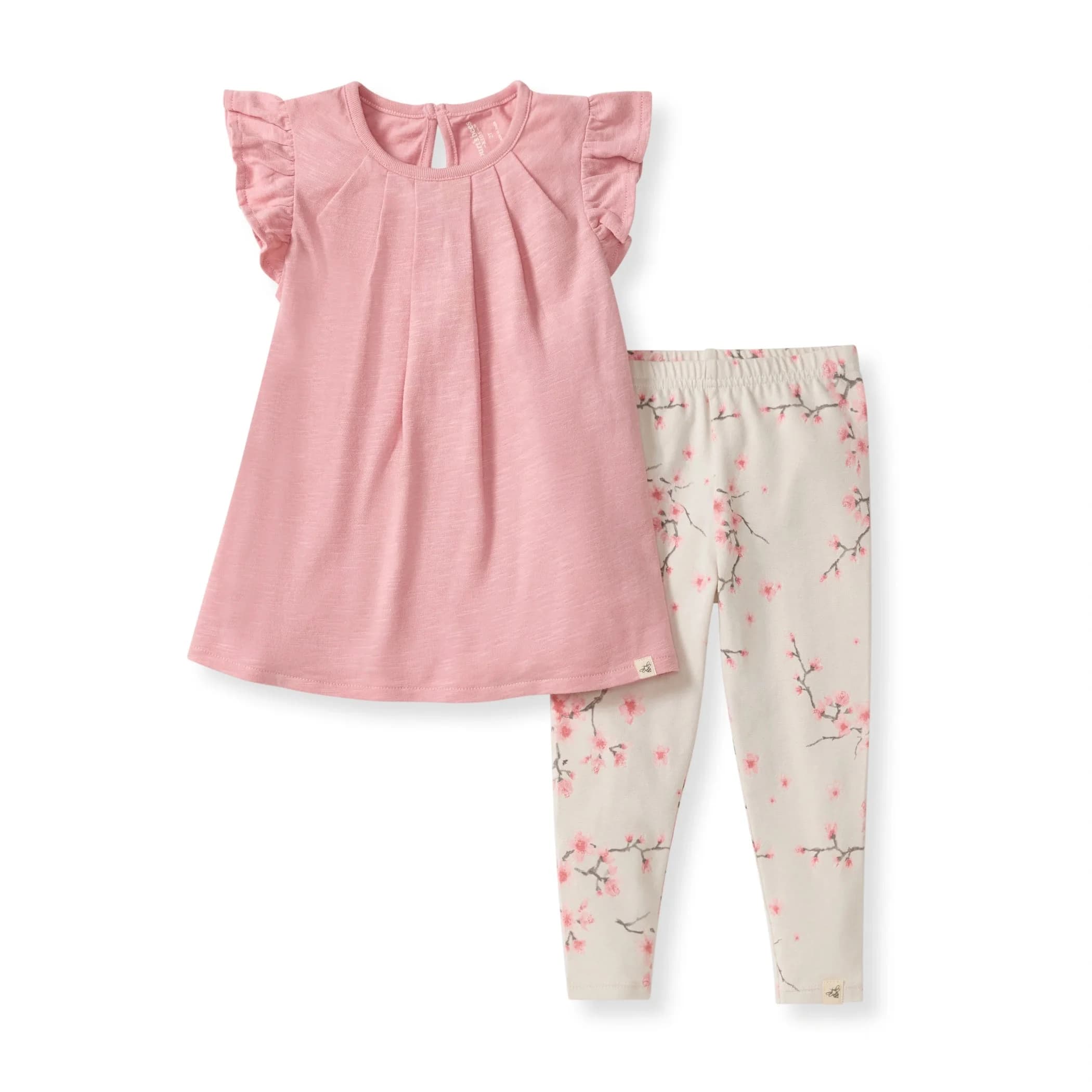 Slub Tunic & Cherry Blossoms Pants Set