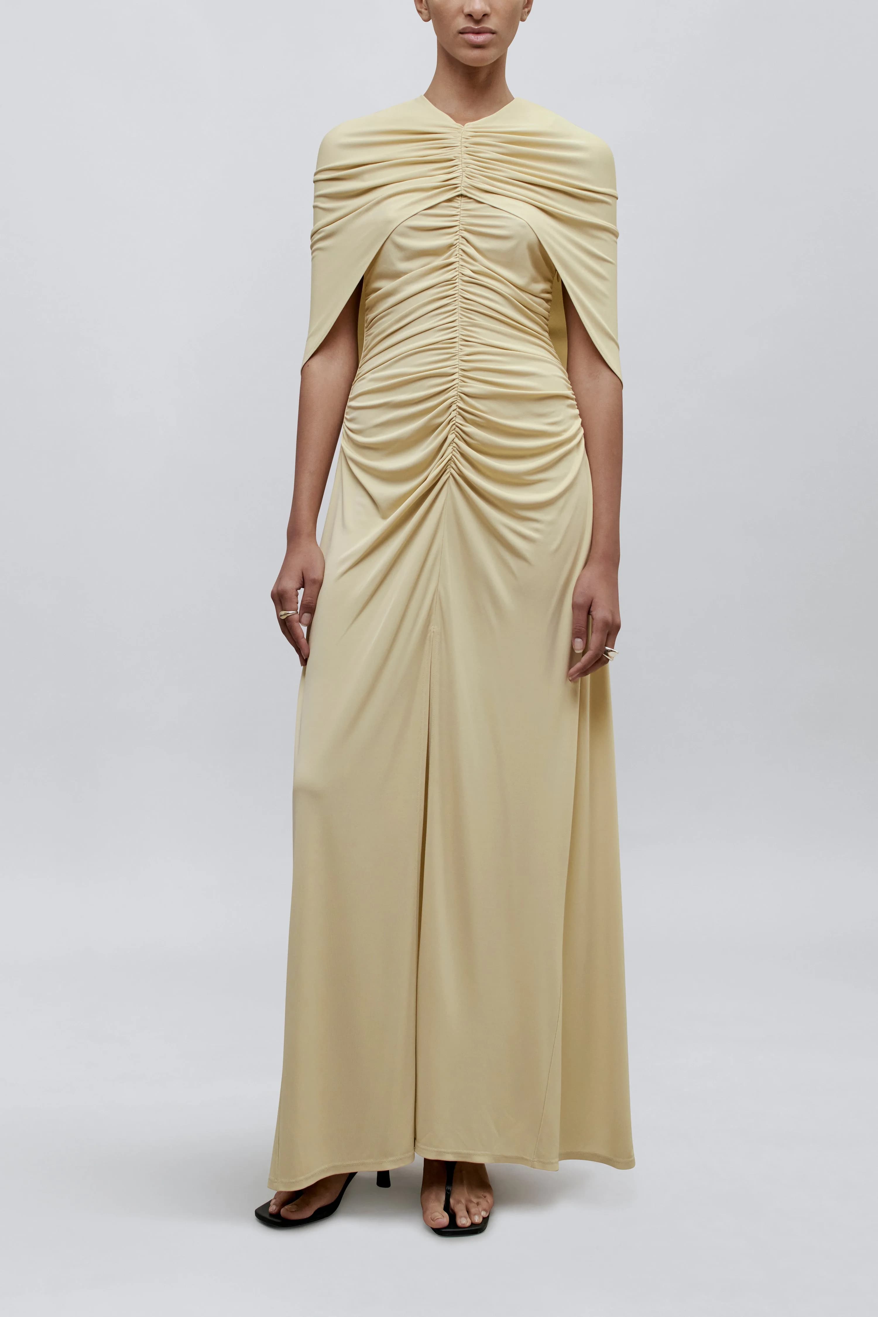 Matilda Cape Gown in Matte Jersey