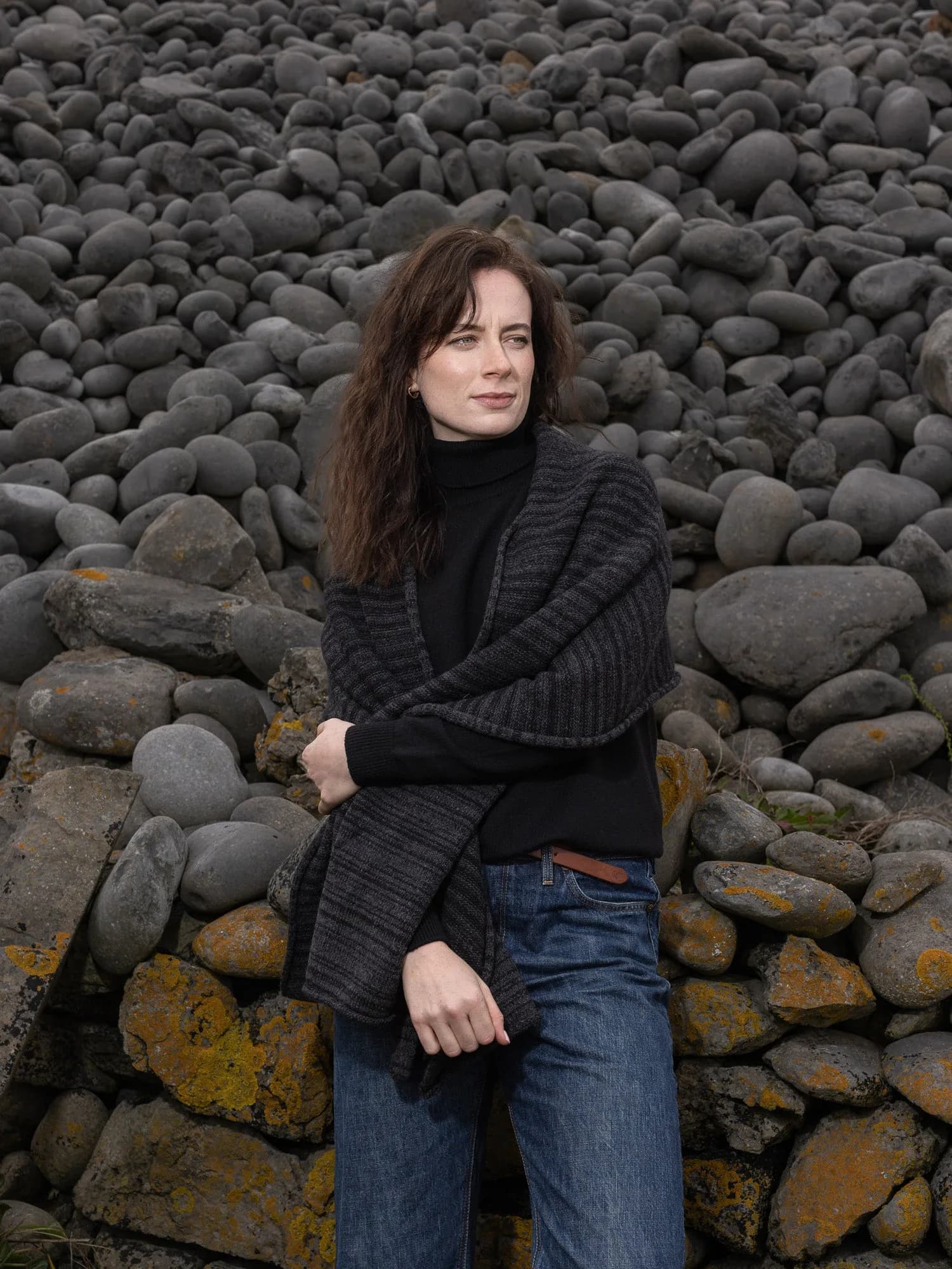 Cashmere Varied Stripe Oversized Scarf