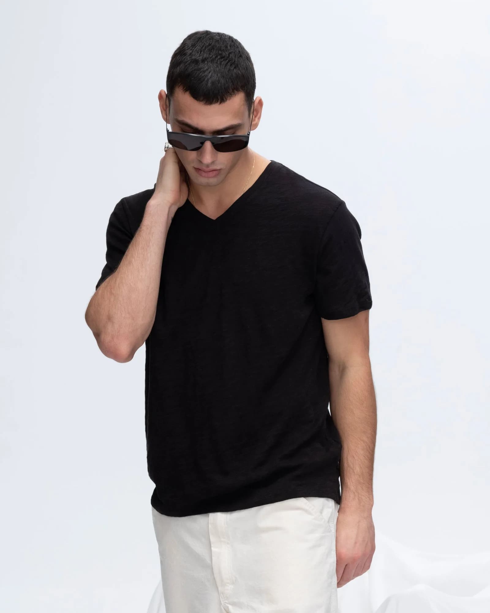 Slub Jersey V-Neck Tee
