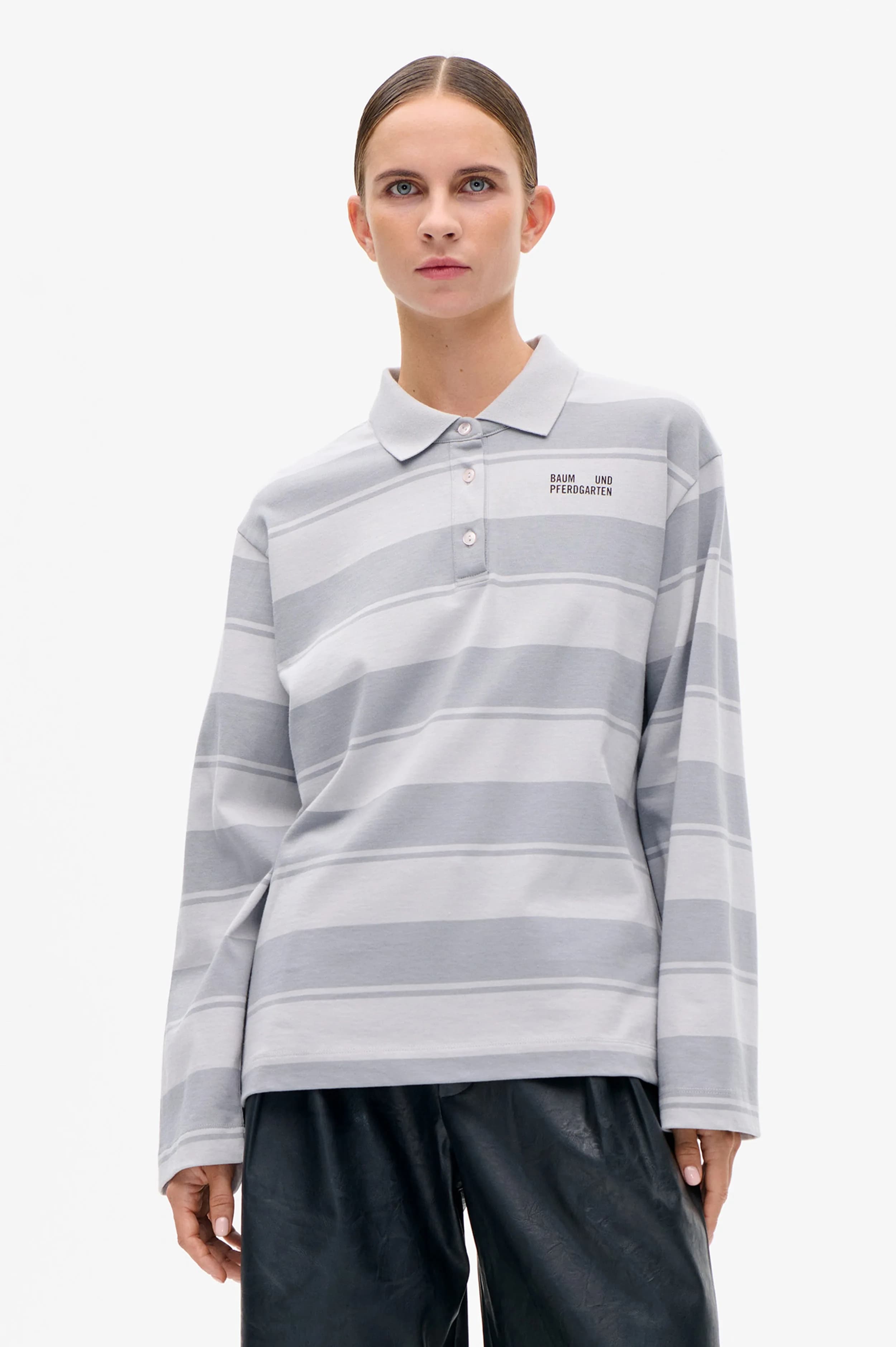 JEANNE TOP | Grey Polo Stripes