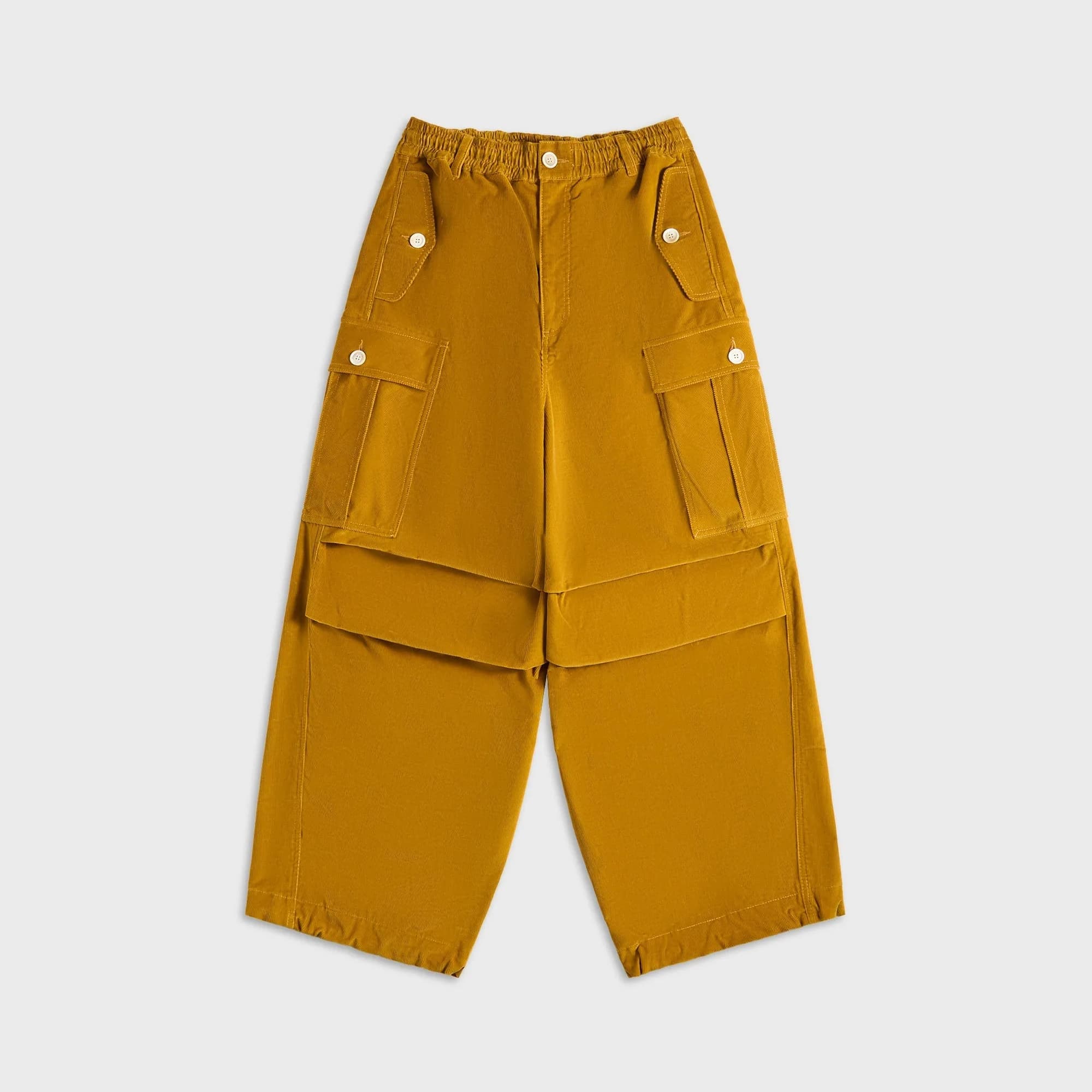 Corduroy Drawstring Cargo Workwear Gabardine Pants - Honey