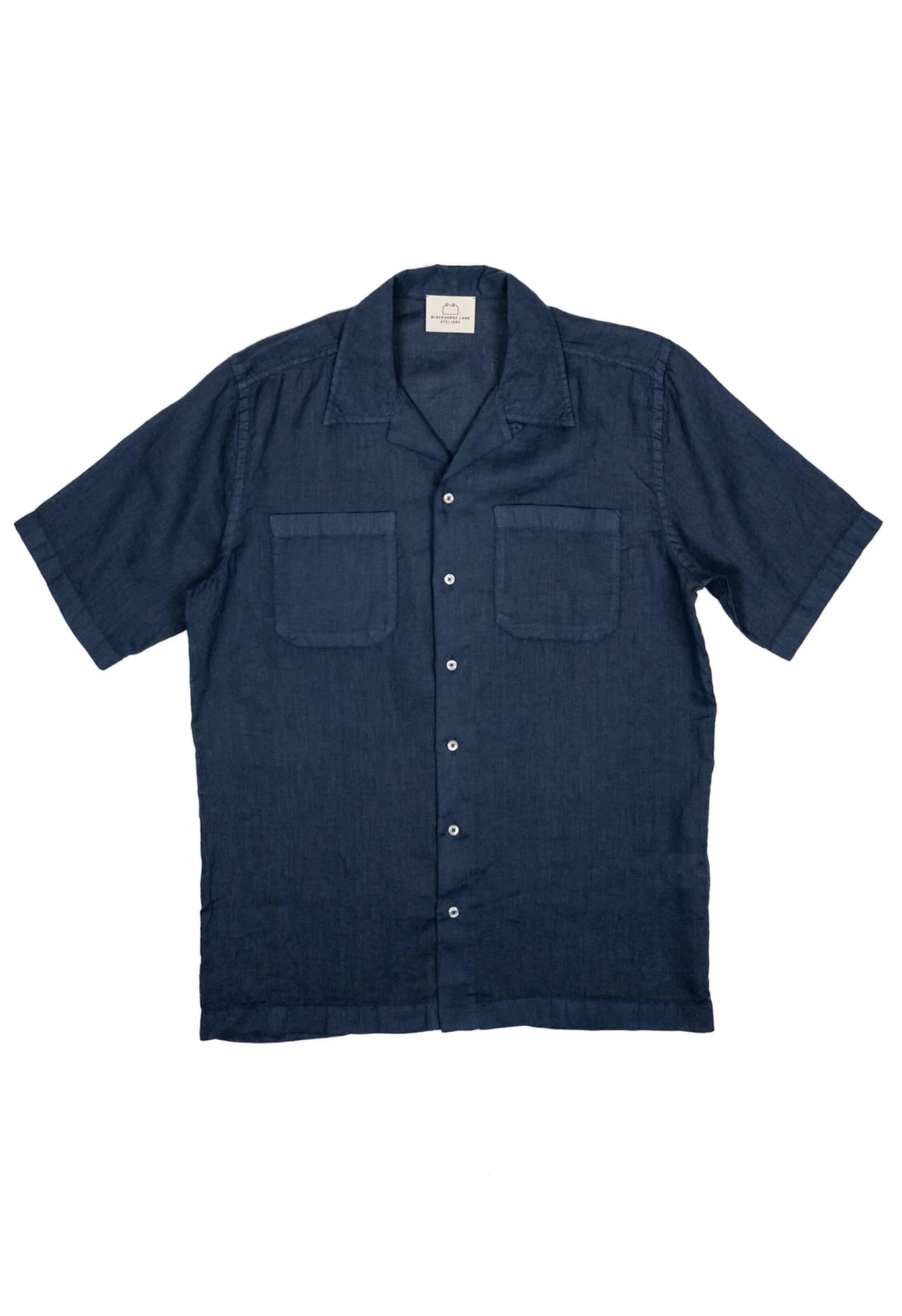Men's Open Collar Linen Shirt