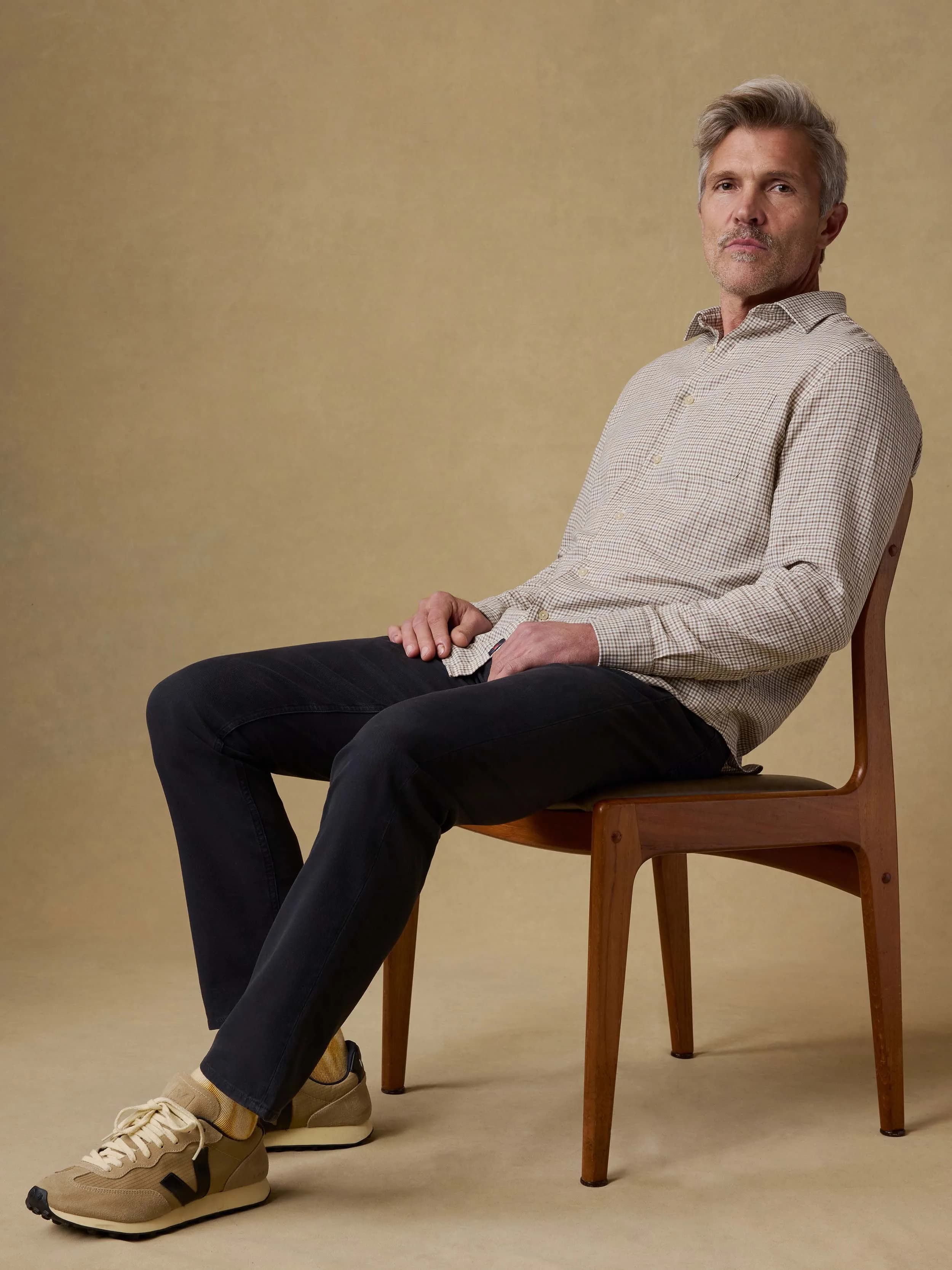 Palmetto Shirt - Stone Palm Check