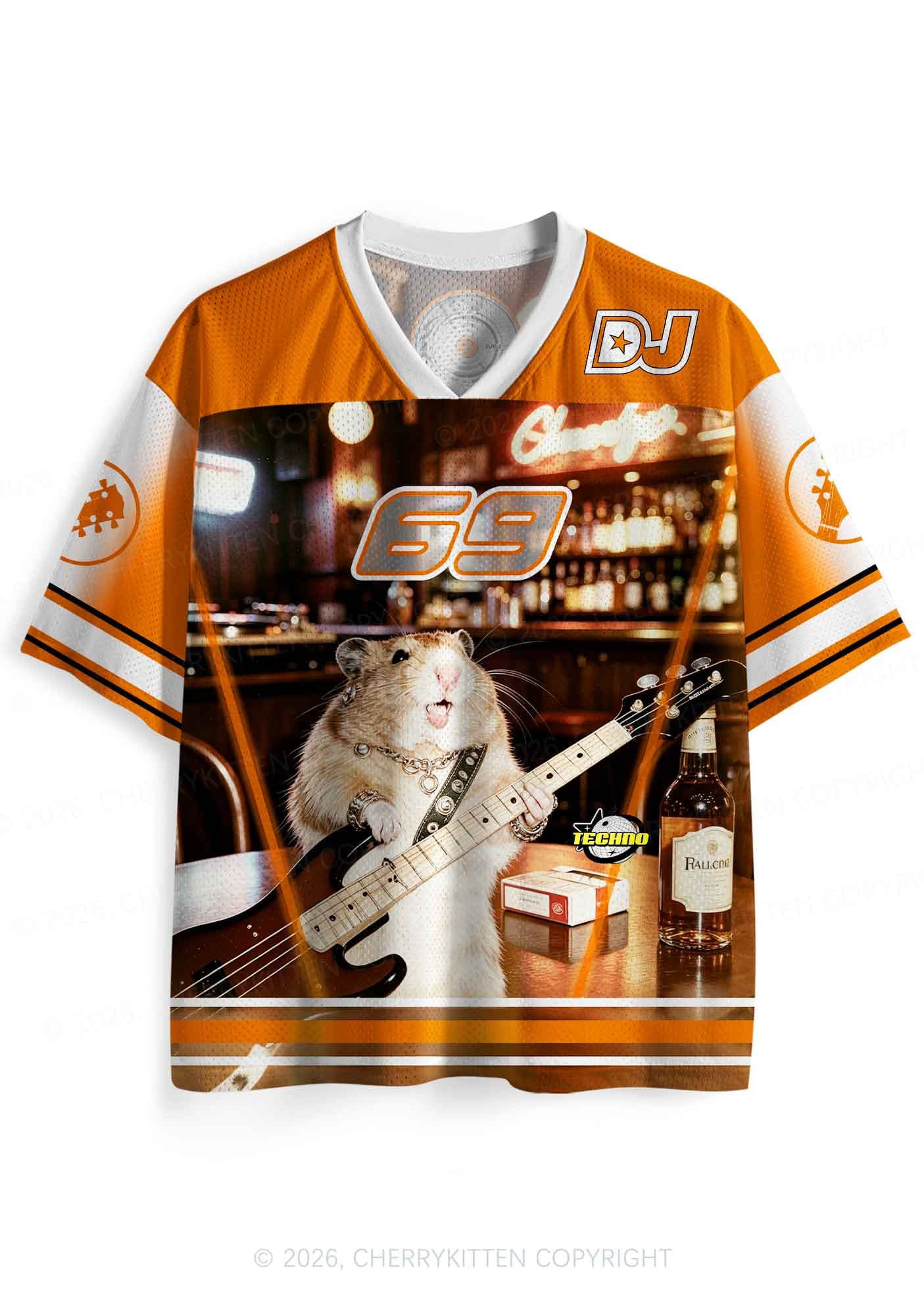 Hamster Bassist Techno Y2K Sport Jersey Shirt