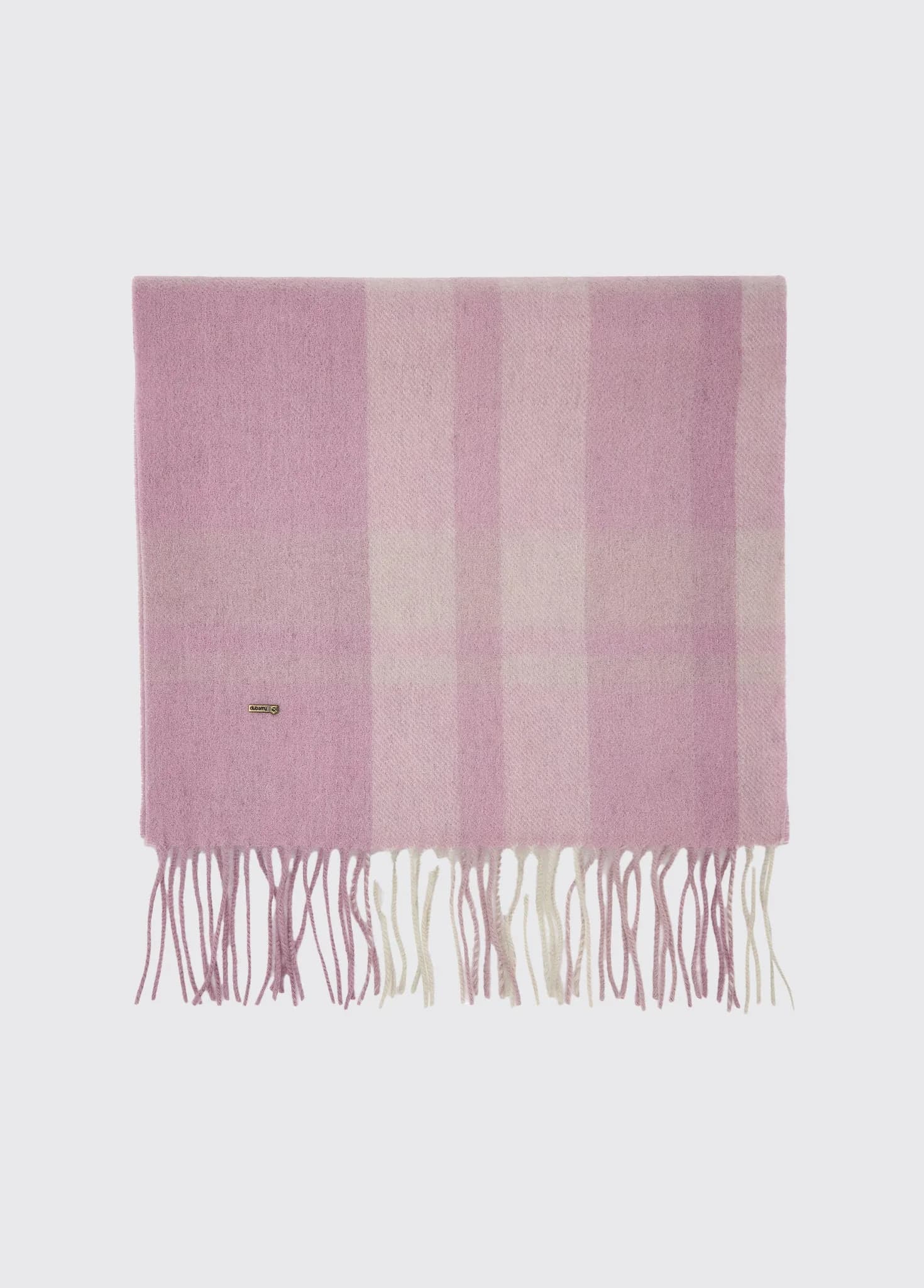 Kinvara Wool Check Scarf - Dusky Rose