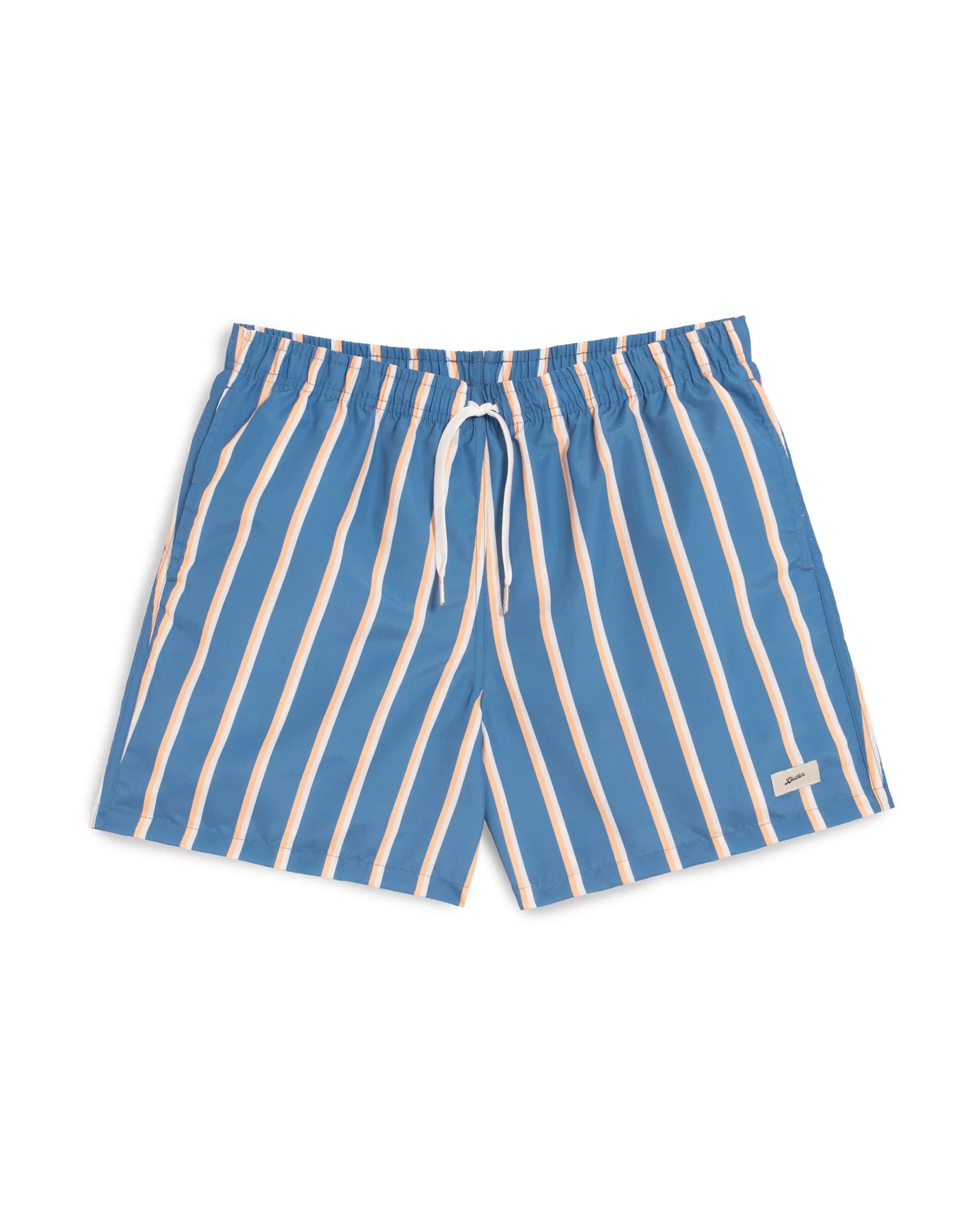 Yellow & White Fine Stripe Swim Trunk