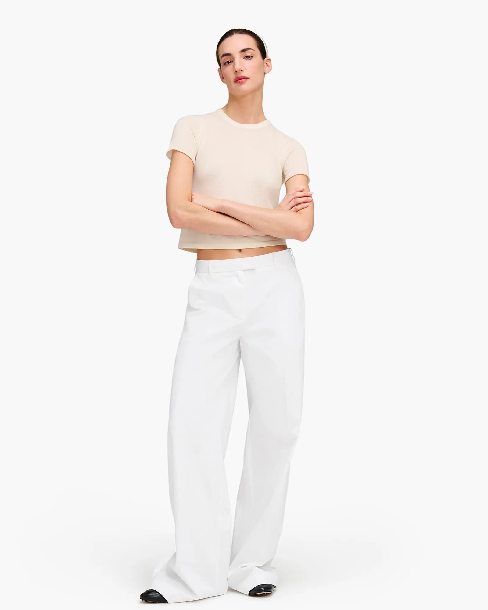Cotton Twill Wide Leg Pant