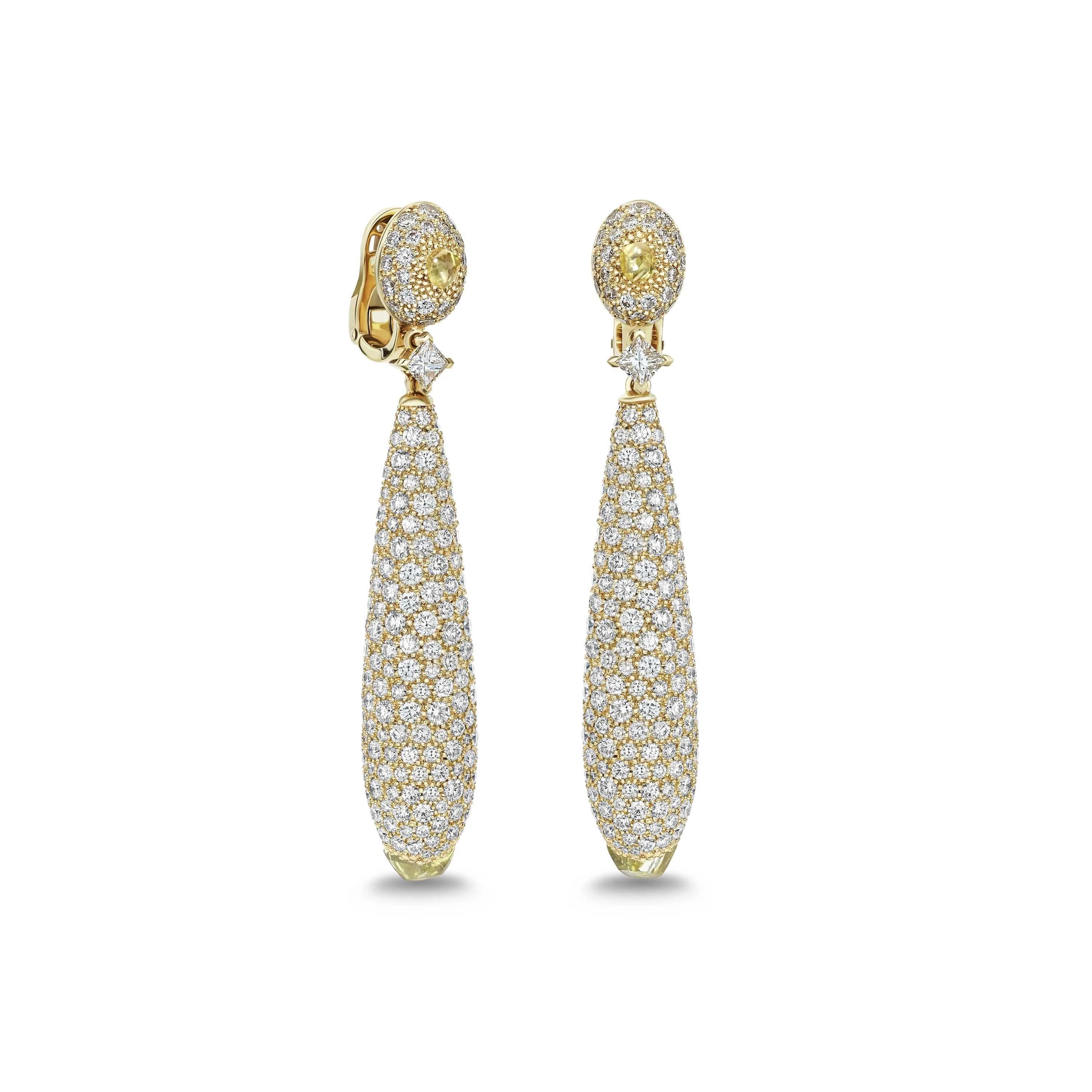 Talisman Cocktail Earrings in Yellow Gold