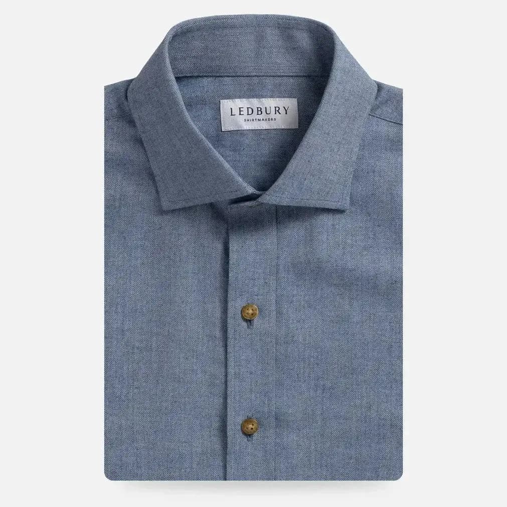 The Blue Andover Herringbone Custom Shirt