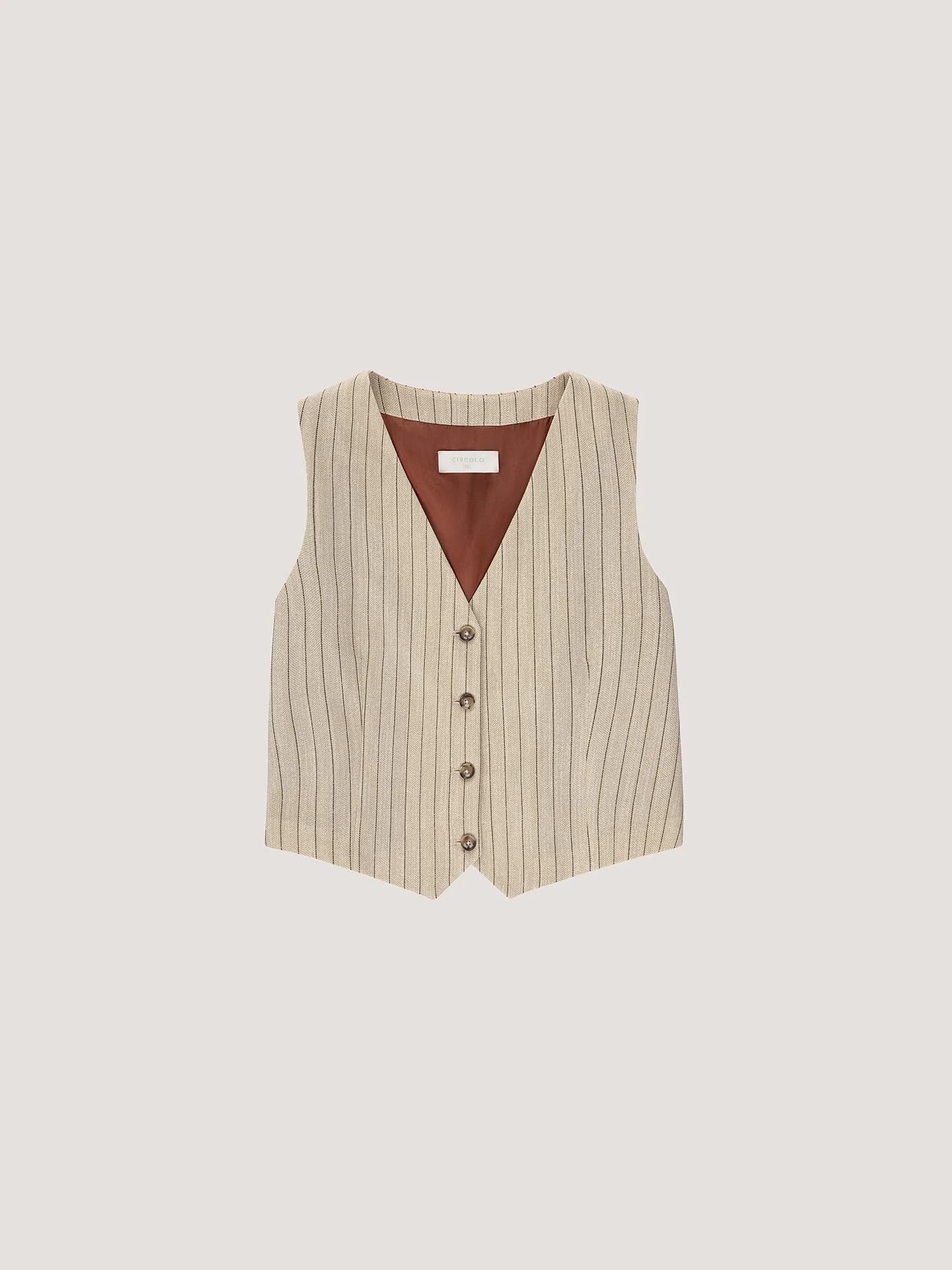 Gilet Striped Herringbone