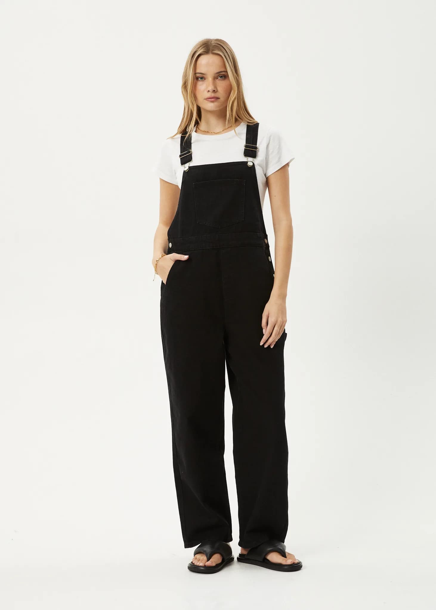 Womens Louis - Denim Oversized Overall - Washed Black