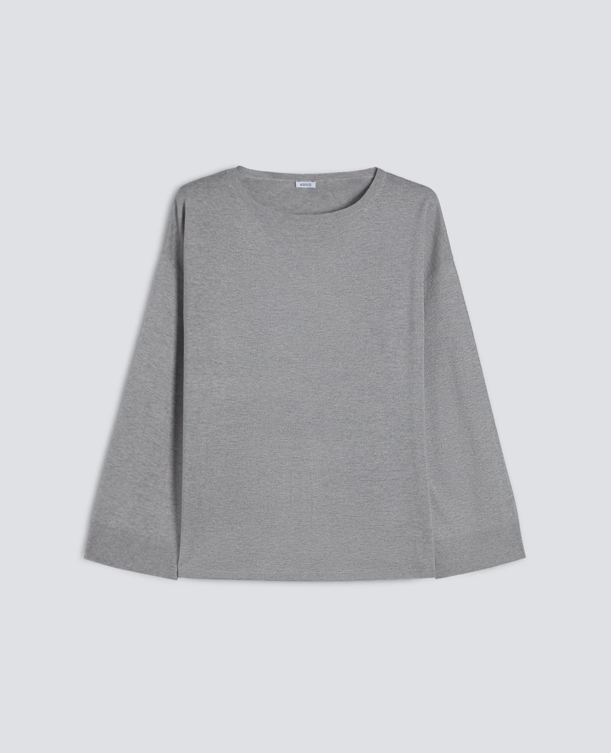 Maglia a Maniche Lunghe in Misto Seta, Cotone E Cashmere