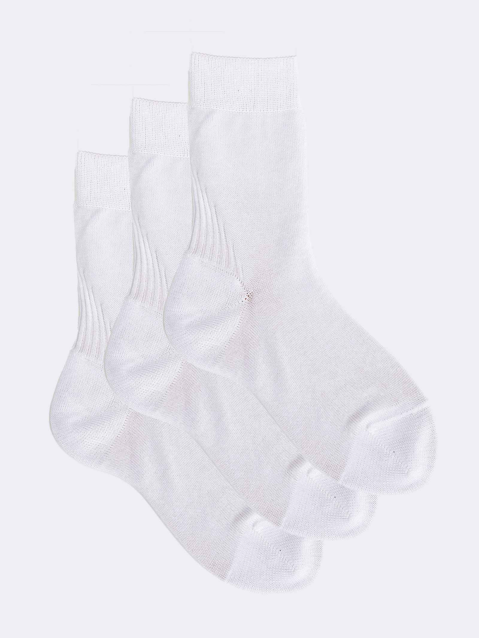 3 Paia calze corte bambino/a classica con tallone piramidale in Filo di Scozia