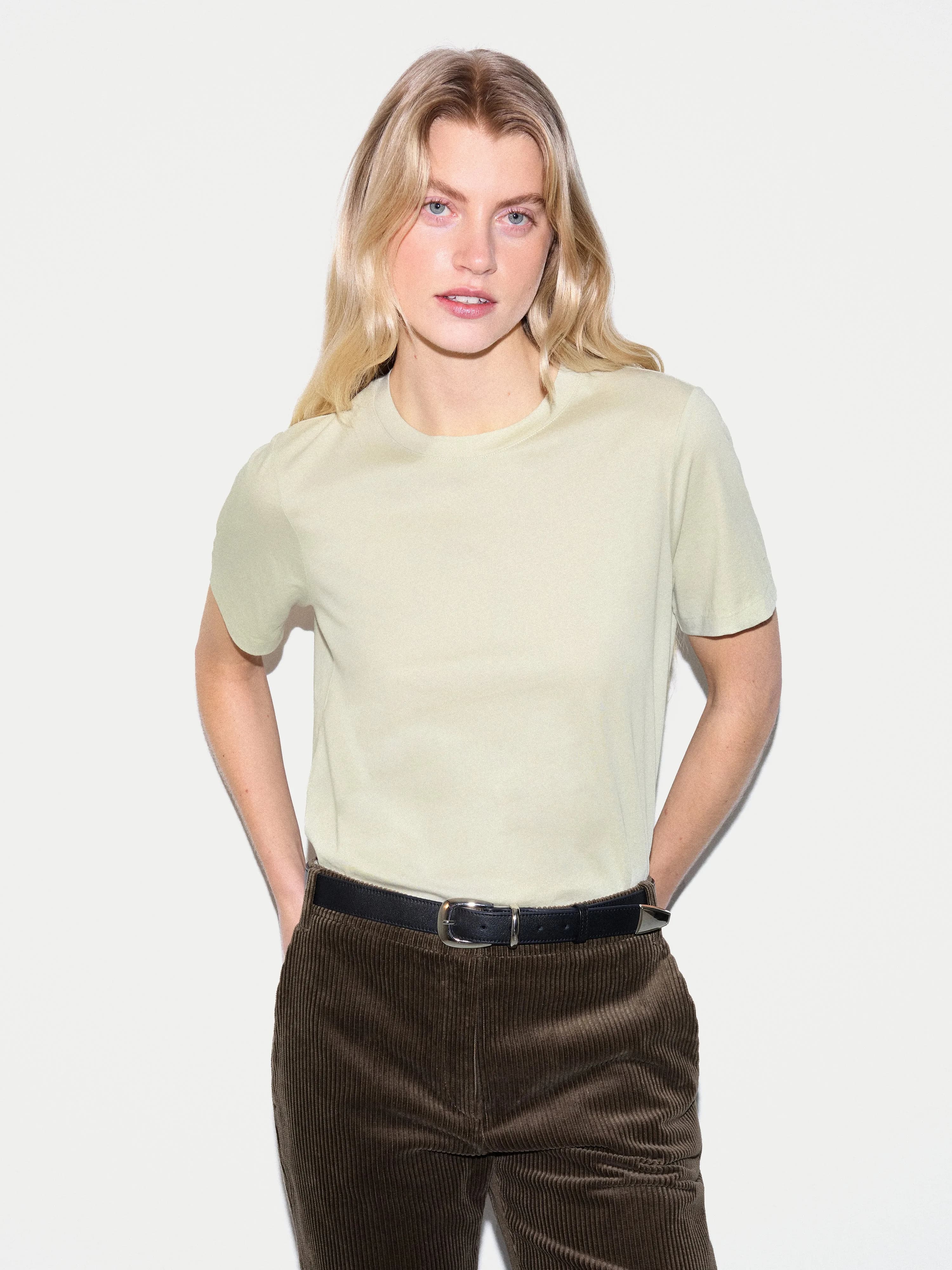 Supima Cotton Crew Neck T-shirt | Pastel Aloe