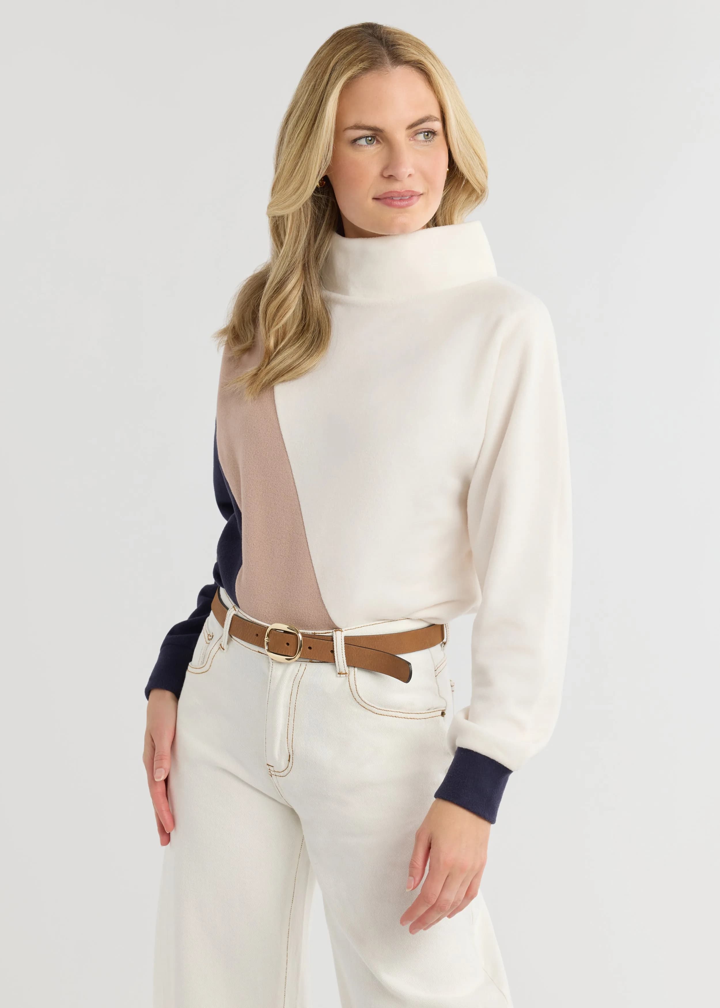 Marion Mock Neck in Vello Fleece
