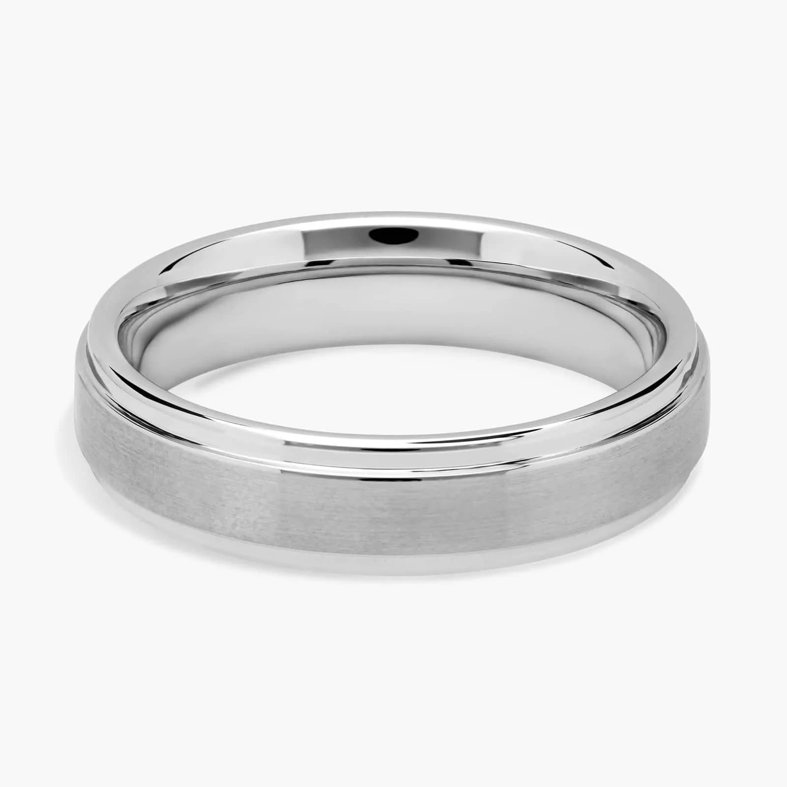 Comfort Fit Wedding Ring in White Tungsten Carbide (6mm)