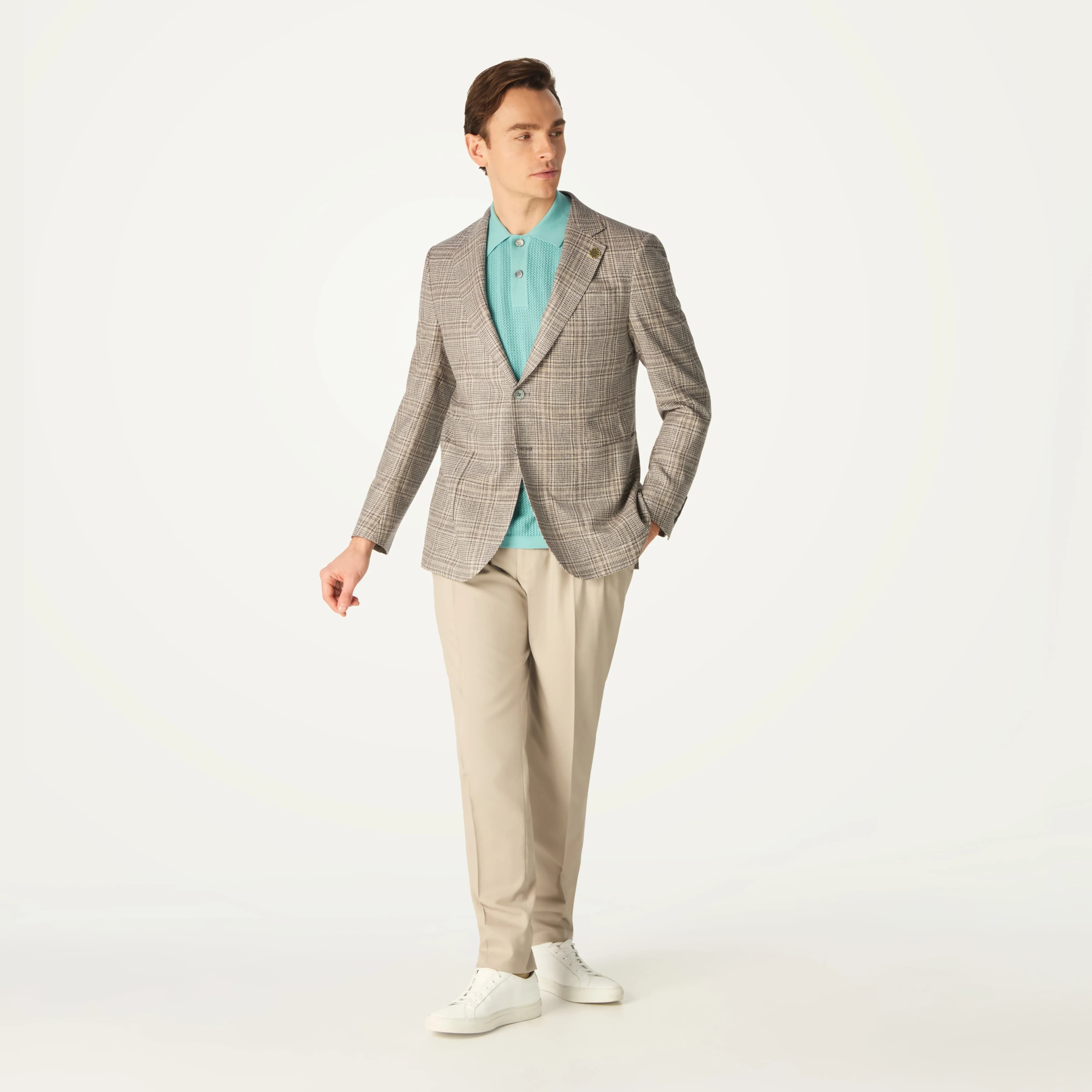 CLASSIC BLAZER - GREY LARGE WINDOWPANE