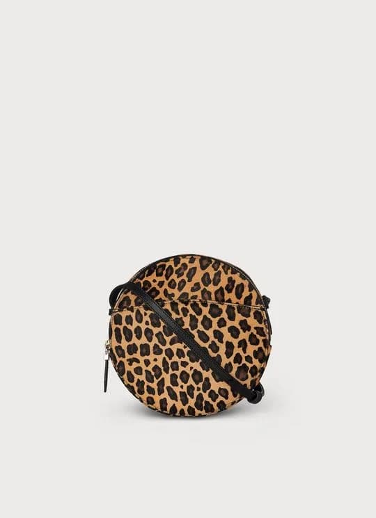 Luna Leopard Print Calf Hair Shoulder Bag