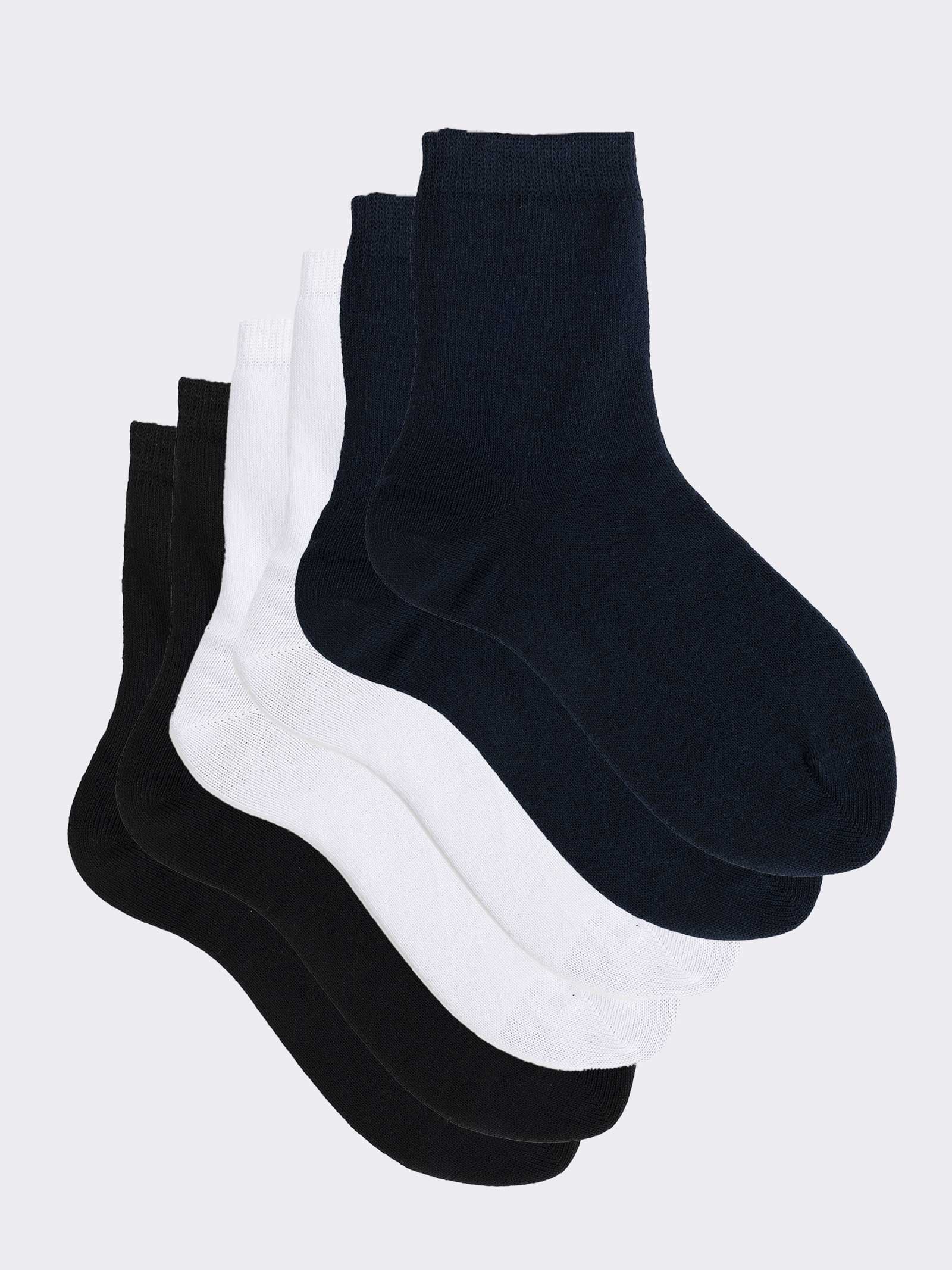 Calze corte classiche da bambino/a lisce in caldo cotone