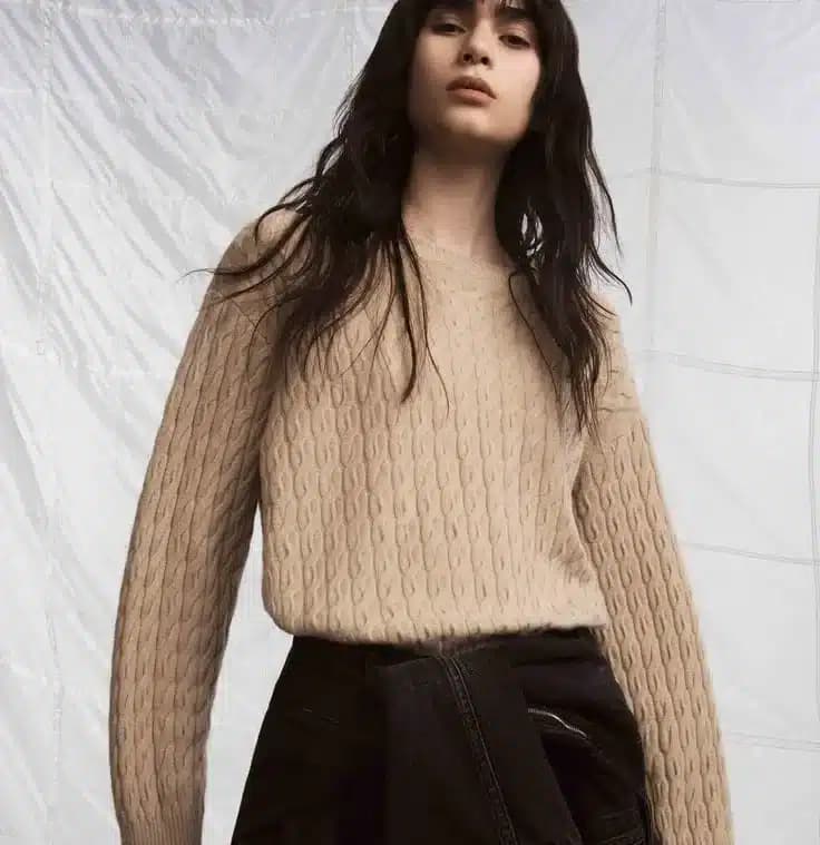 Cameryn Cable Knit Wool Sweater