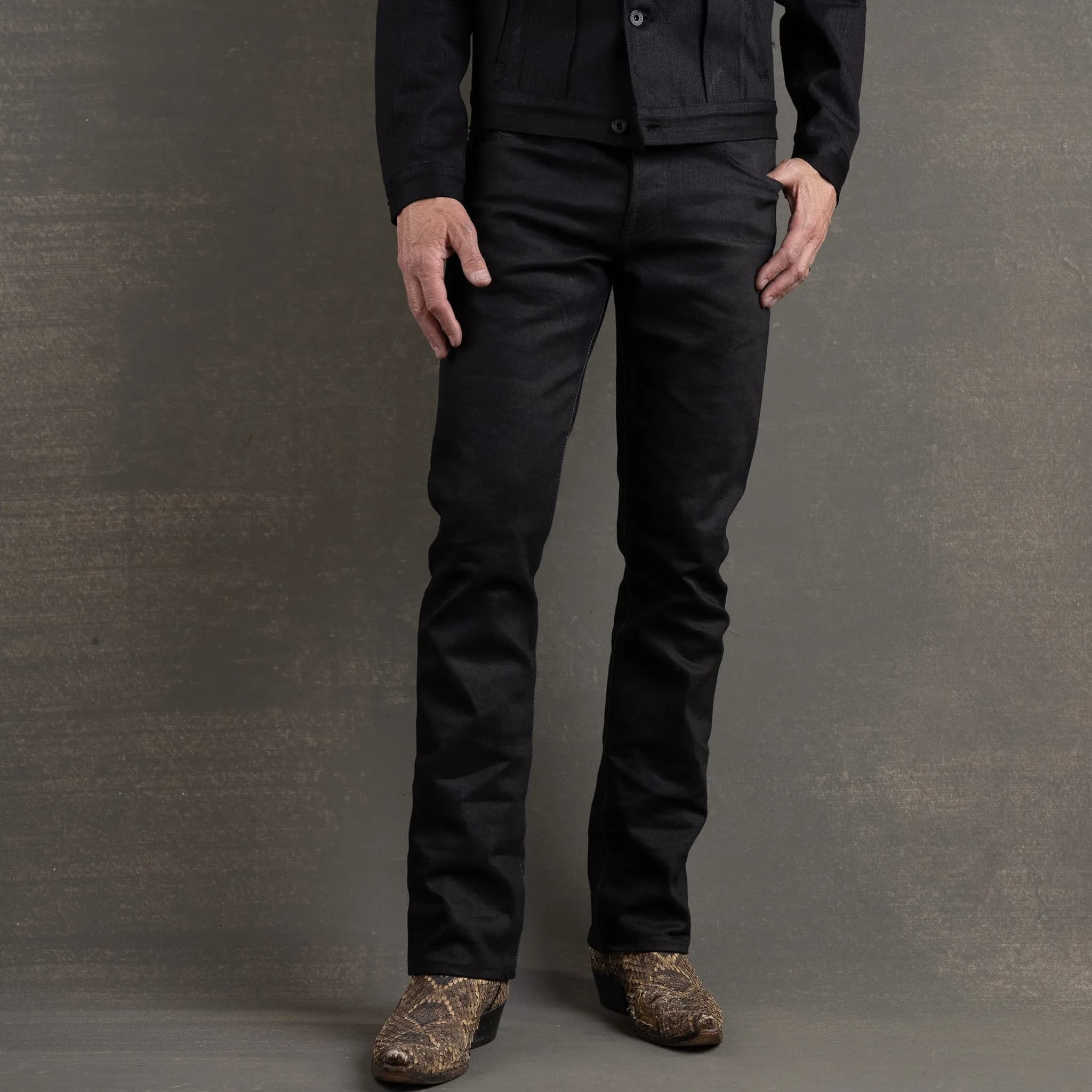 Mojave Western Cut 14oz Onyx Double Black Selvage Denim