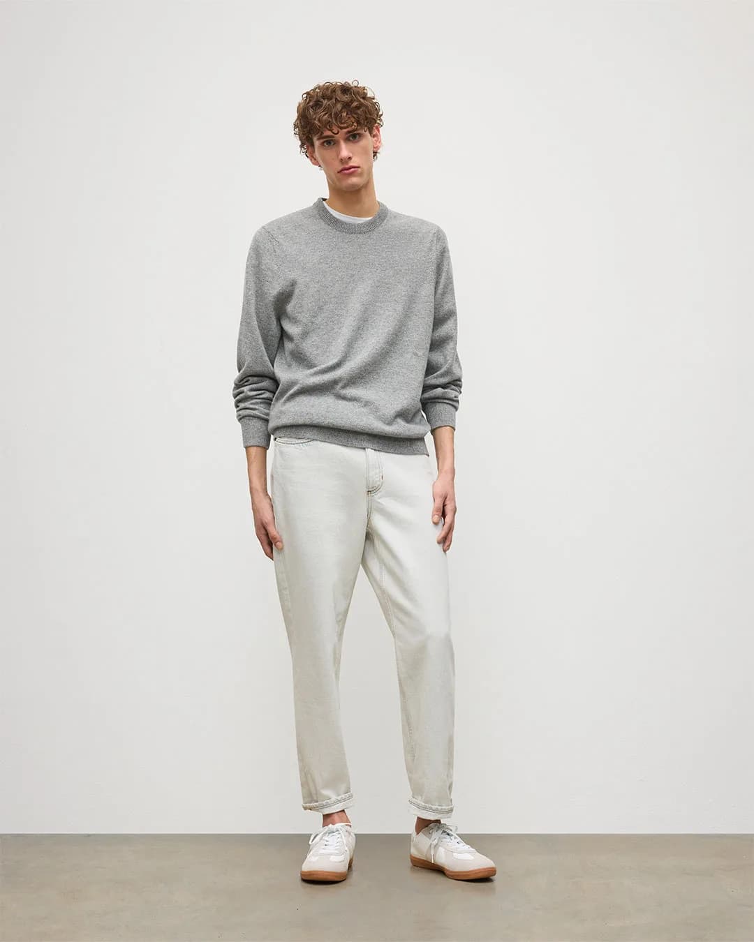 Rory Grey Classic Cashmere Crew Jumper