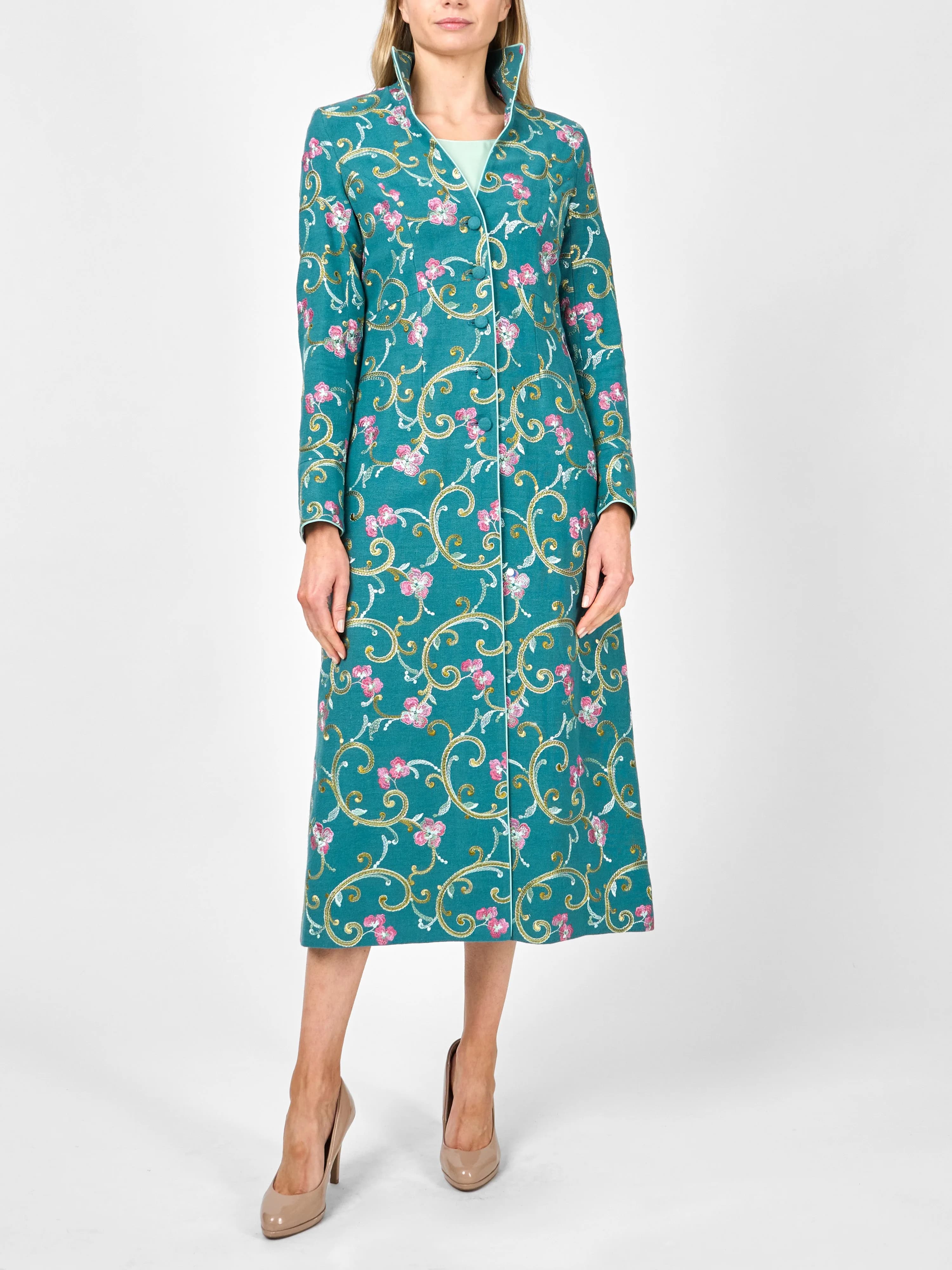 Whitehall Coat Teal Windsor Linen