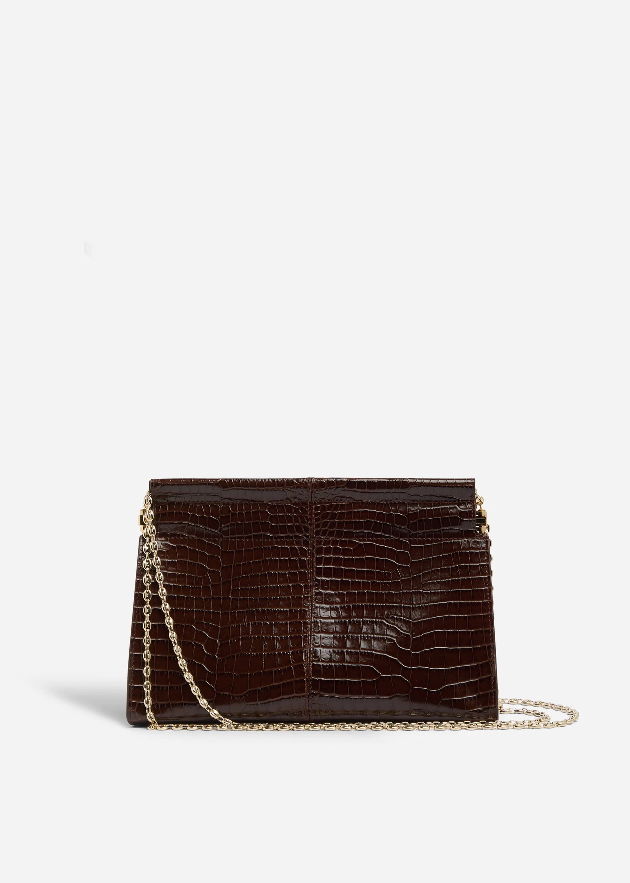 Small Leather Clutch with Chain
