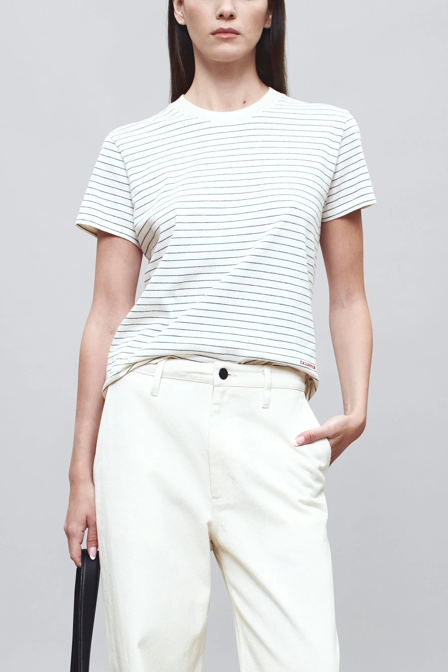 Kenzie T-Shirt in Ivory & Heather Multi Stripe