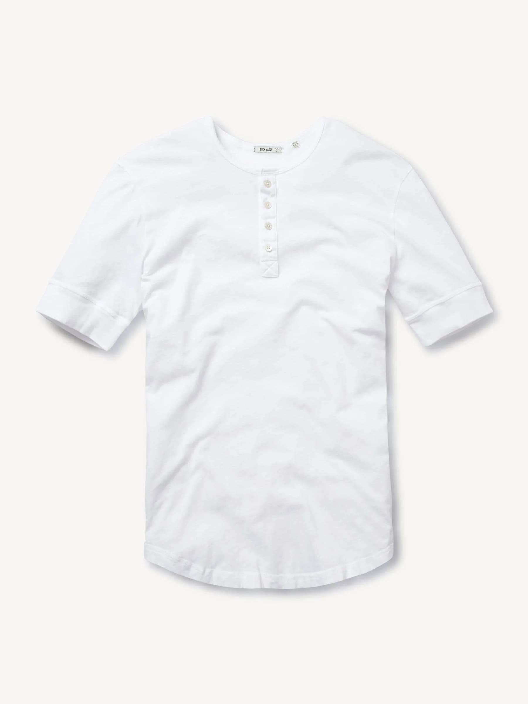Pima Tall Short Sleeve Curved Hem Henley