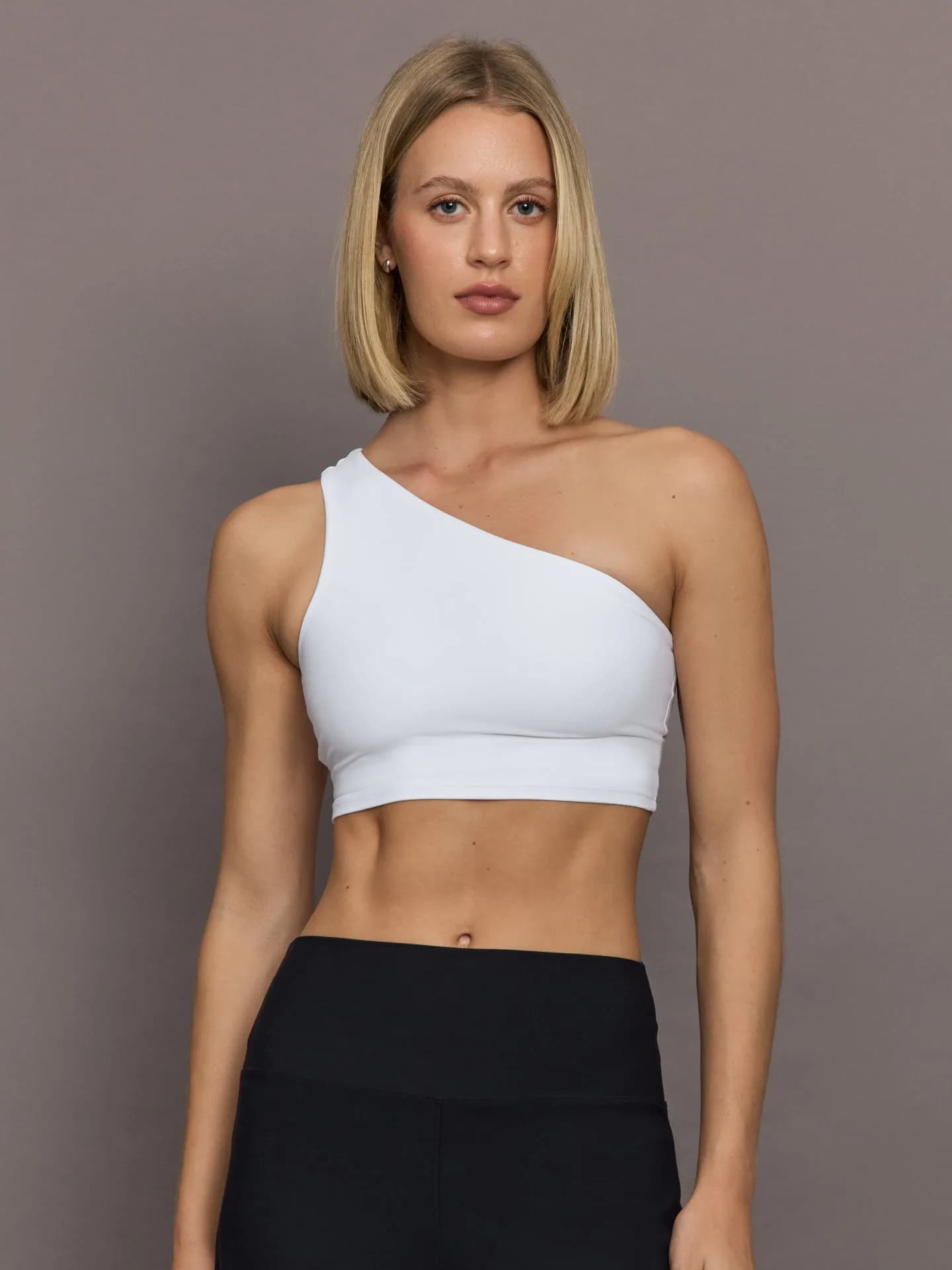 One Shoulder Bra in Melt - White