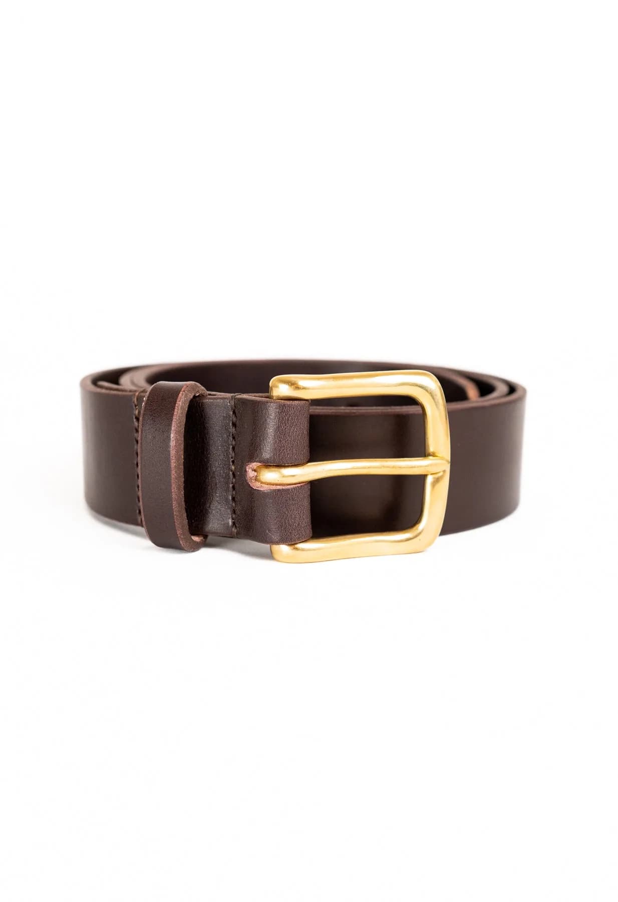 Brown Belt with Brass Buckle