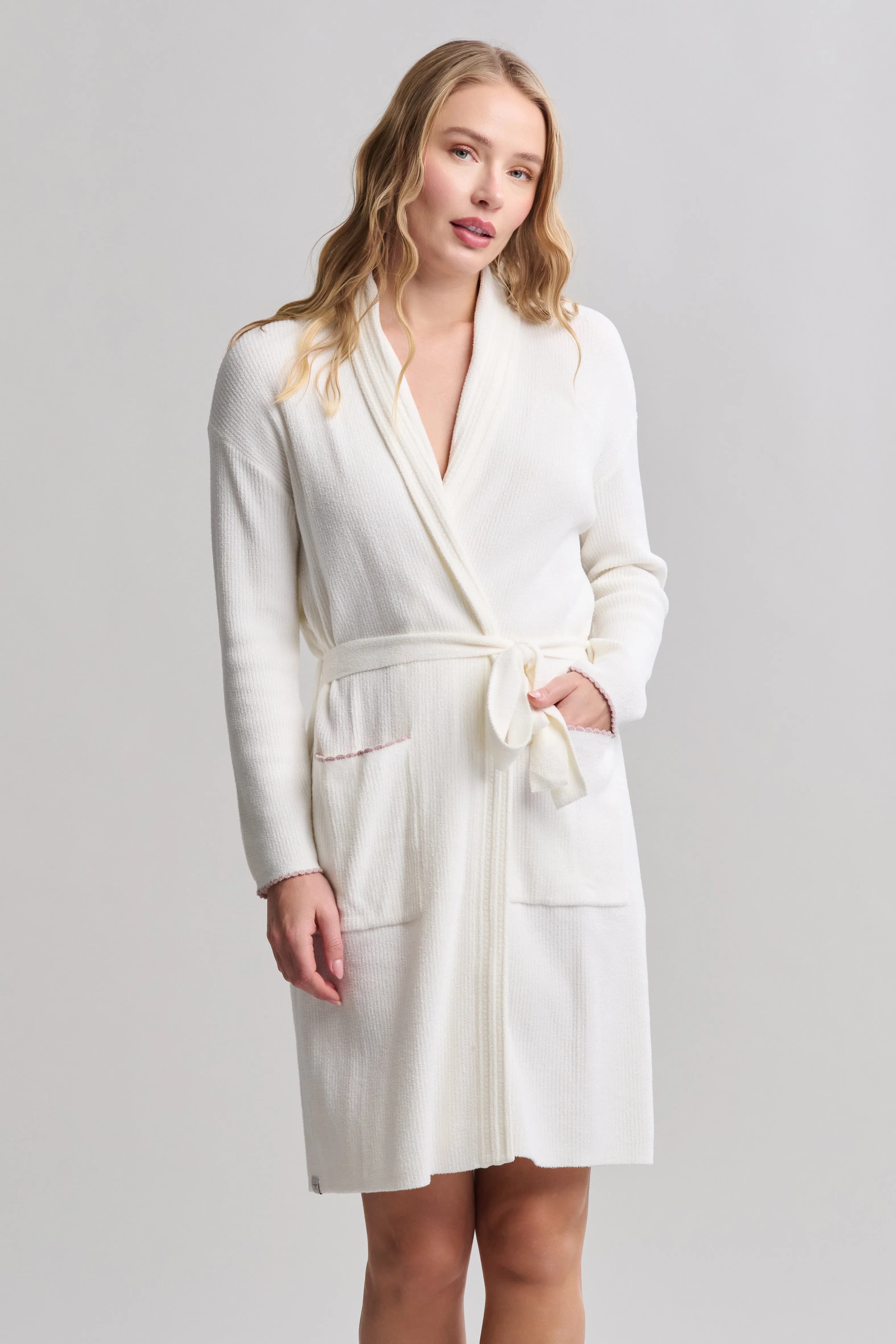 CozyChic Ultra Lite® Contrast Scallop Ribbed Robe