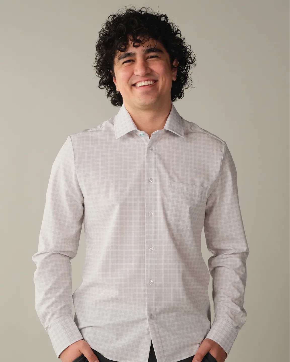 Range Shirt - Grey W/ Small White Windowpane