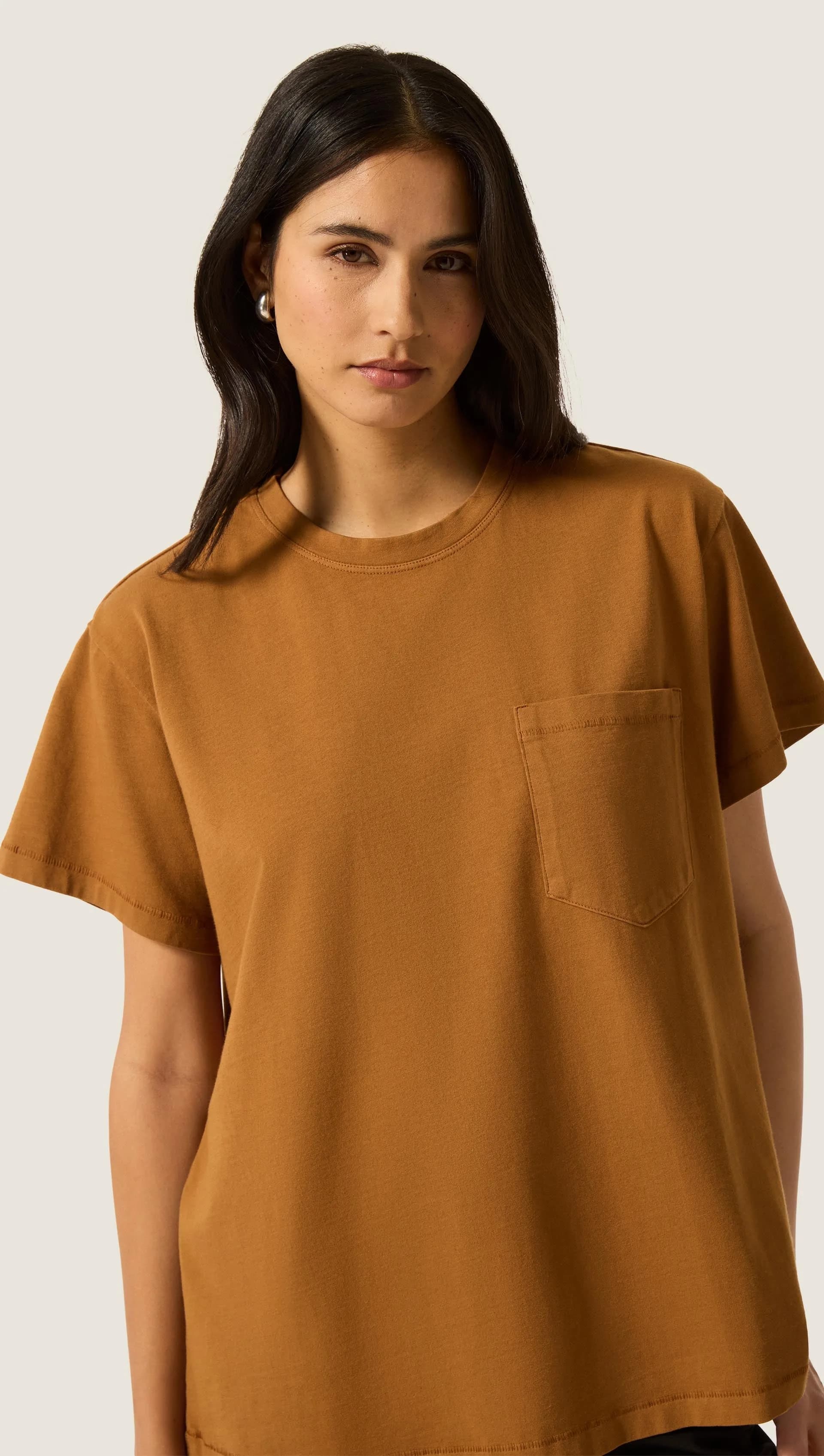 Oversized Pocket Tee in Cotton Jersey | Deep Oak